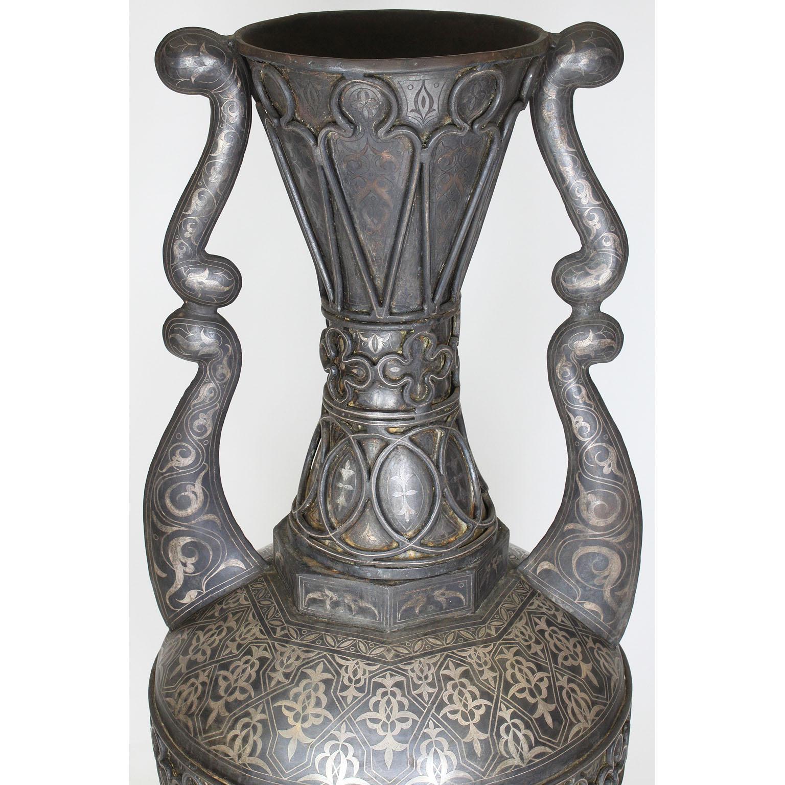 Spanish 19th Century Tooled Metal Overlaid Vase in the Style of Plácido Zuloaga 4
