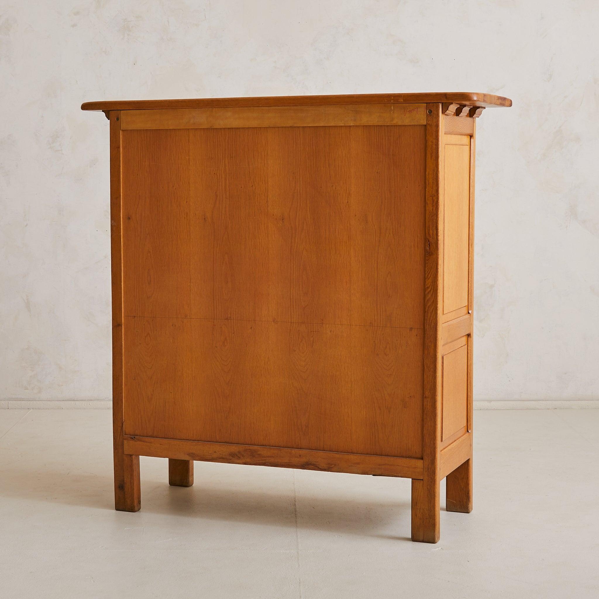 Mid-20th Century Spanish 2-Door Oak Cabinet with Iron Hardware, 1940s - 2 Available For Sale