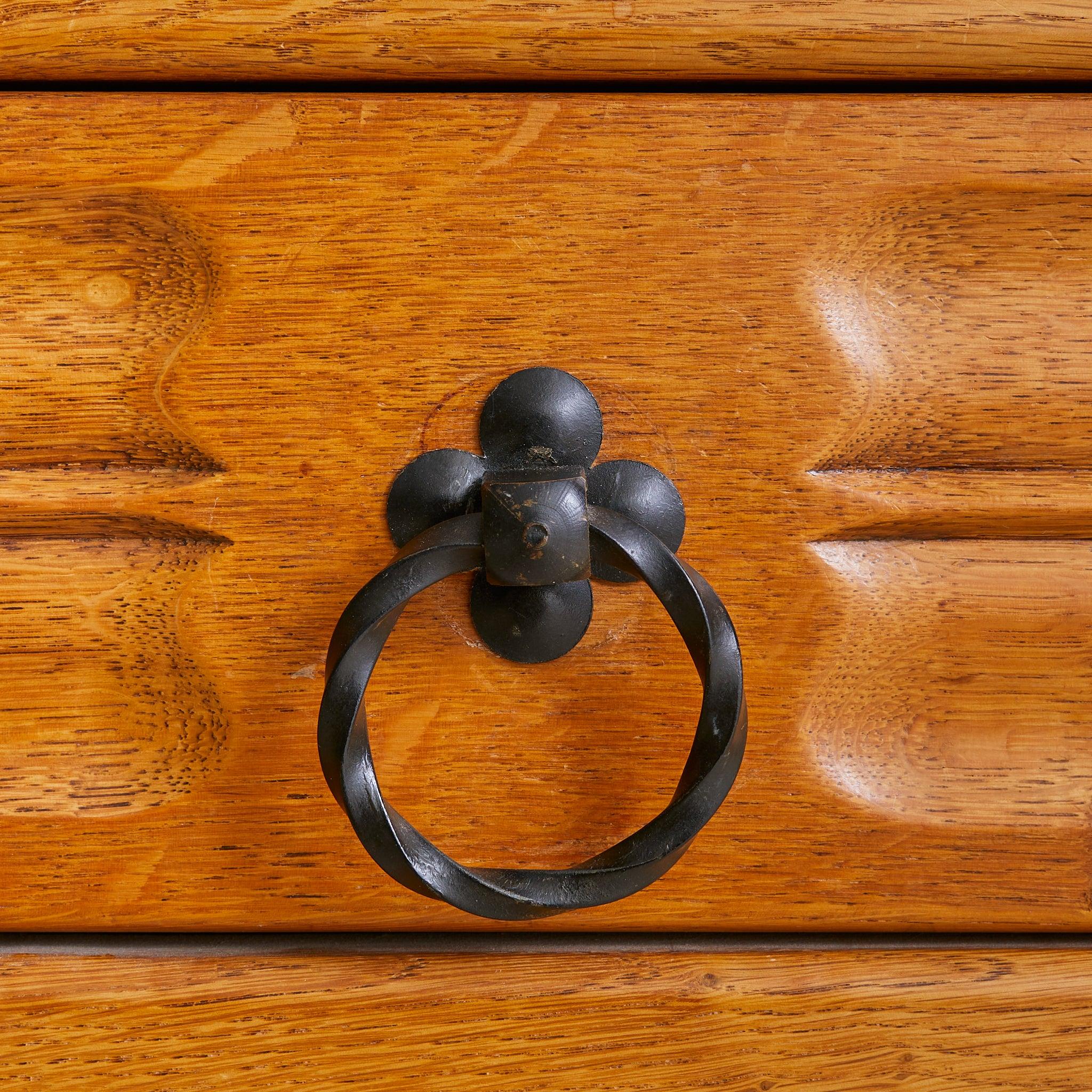 Spanish 2-Door Oak Cabinet with Iron Hardware, 1940s - 2 Available For Sale 3
