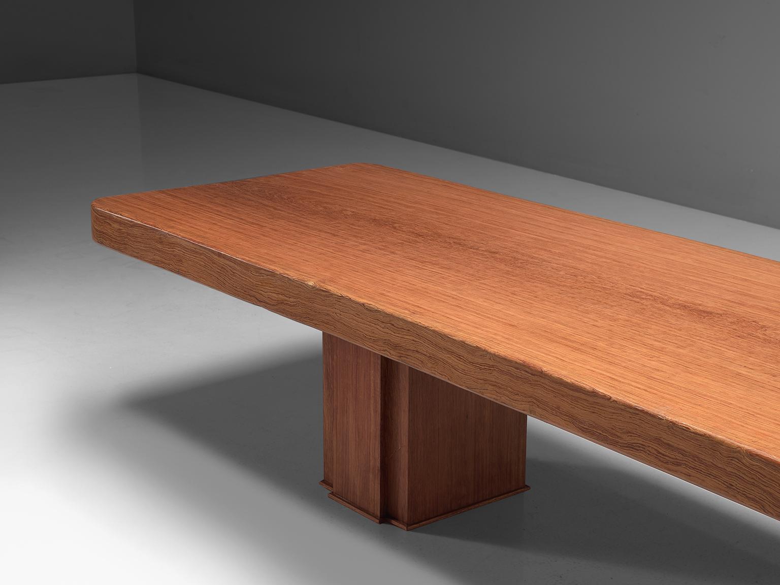 Mid-20th Century Spanish Conference Table in Solid Bubinga Wood