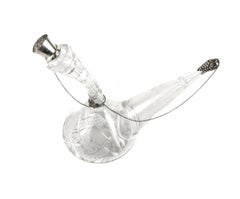 Spanish .915 Silver & Crystal Wine Decanter w Sterling Silver Overlay Stopper
