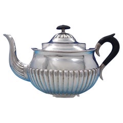 Spanish .915 Silver Tea Pot Gadroon Border Ebony Handle Finial '#6835-2'