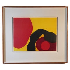 Spanish Abstract Artist Luis Feito Lopez Signed Lithograph 'Luarca'