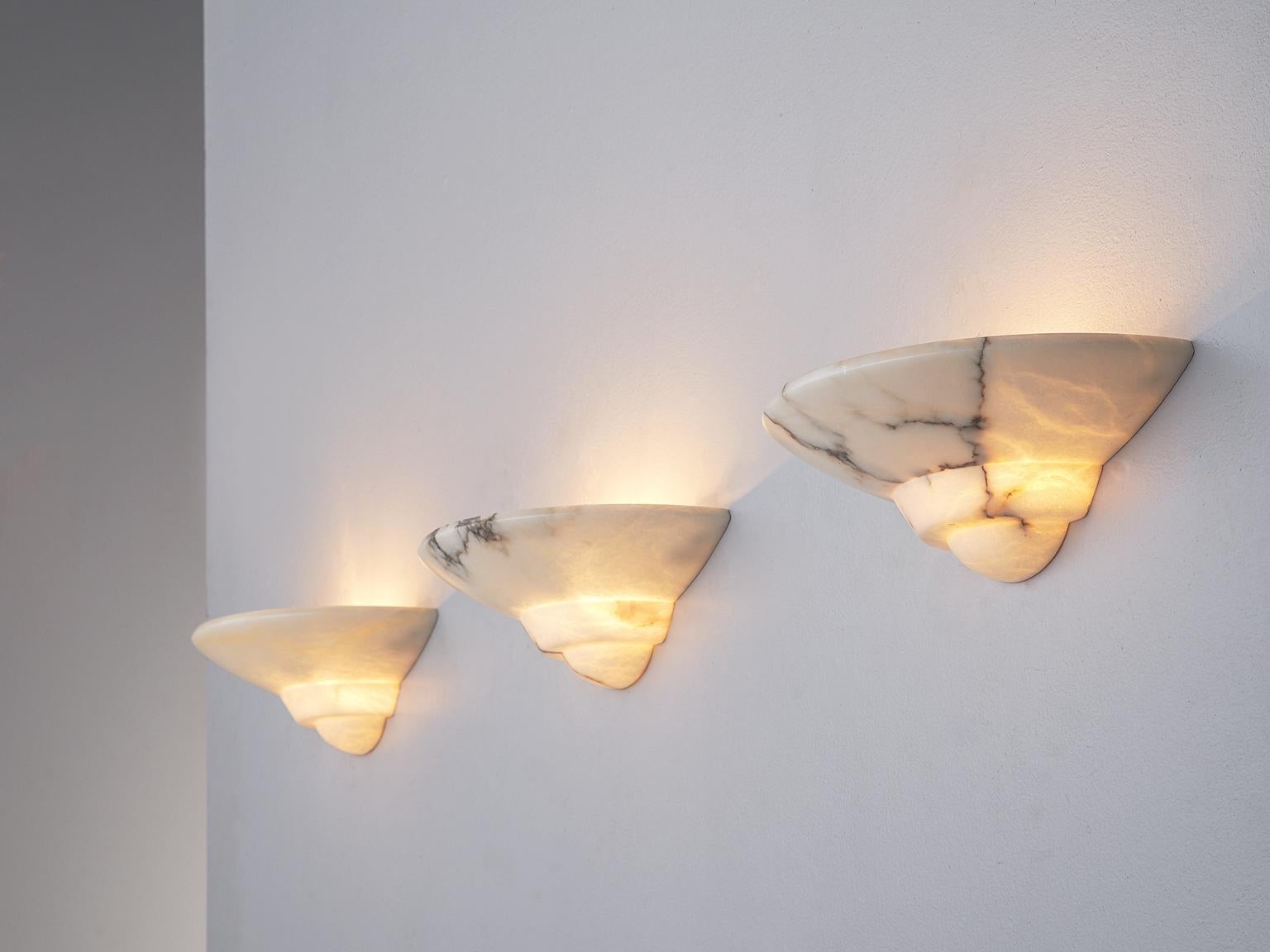 Mid-Century Modern Spanish Alabaster Sconces by Sarreal Art