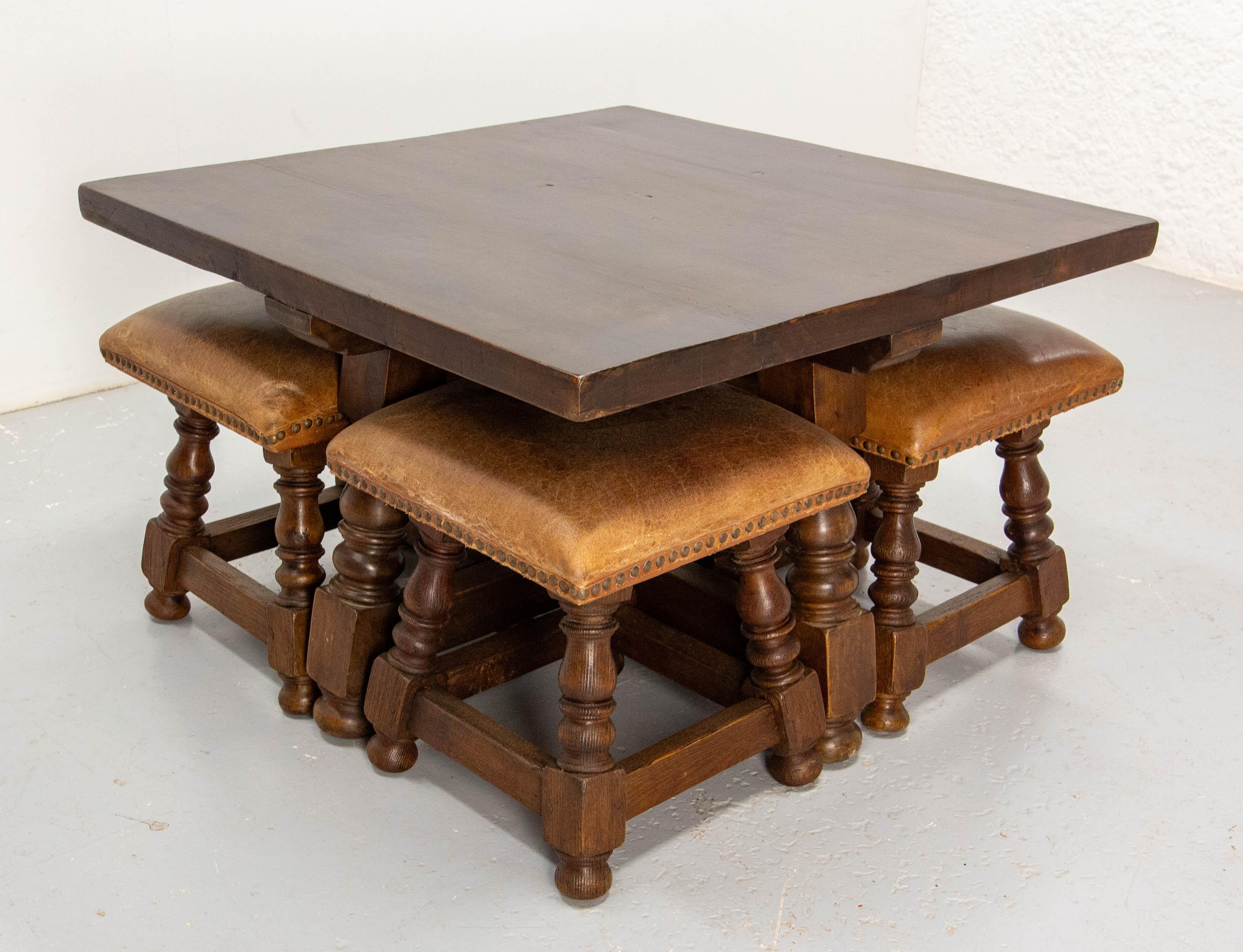 coffee table with four stools