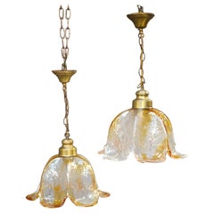 Spanish Amber Glass Pendant Lights 10 Available