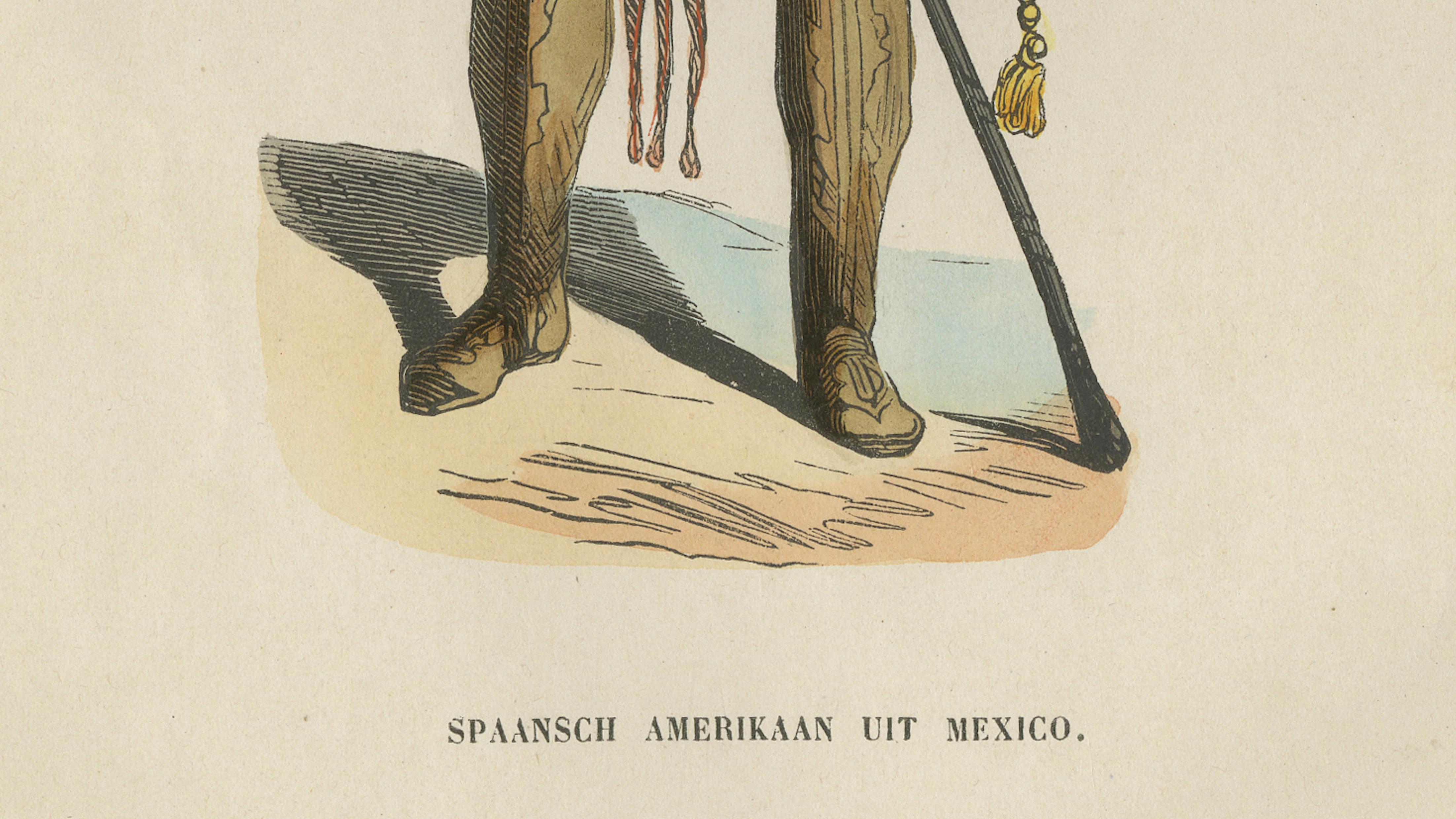 Spanish American from Mexico - Antique Costume Lithograph, c.1852