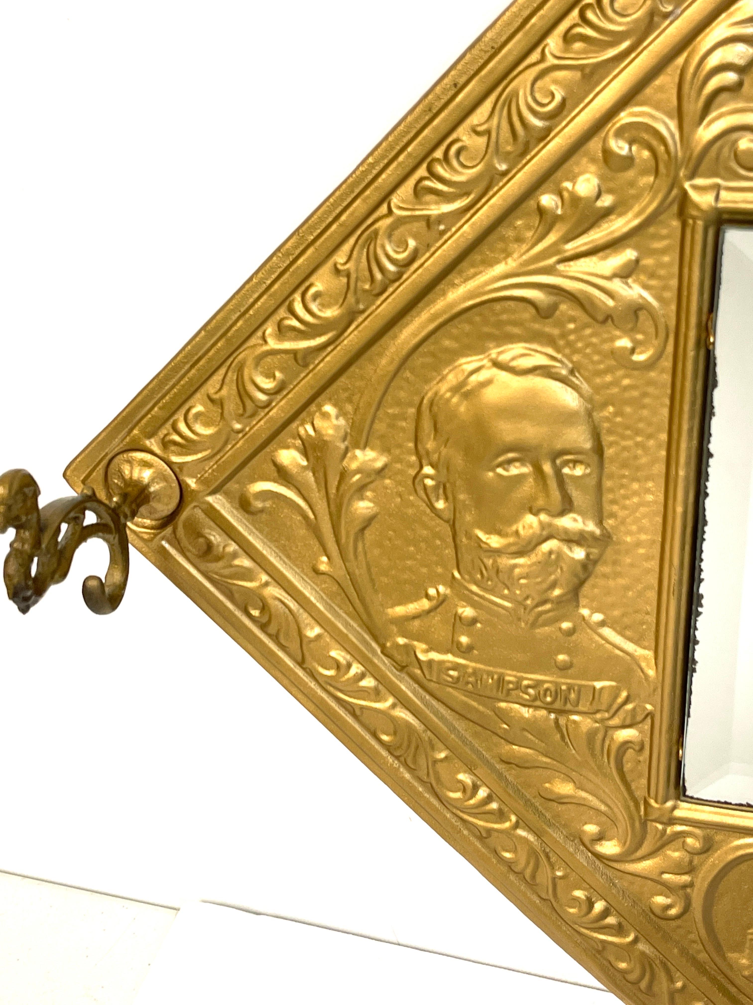 Métal Porte-manteau à miroir commémoratif de la guerre hispano-américaine en vente