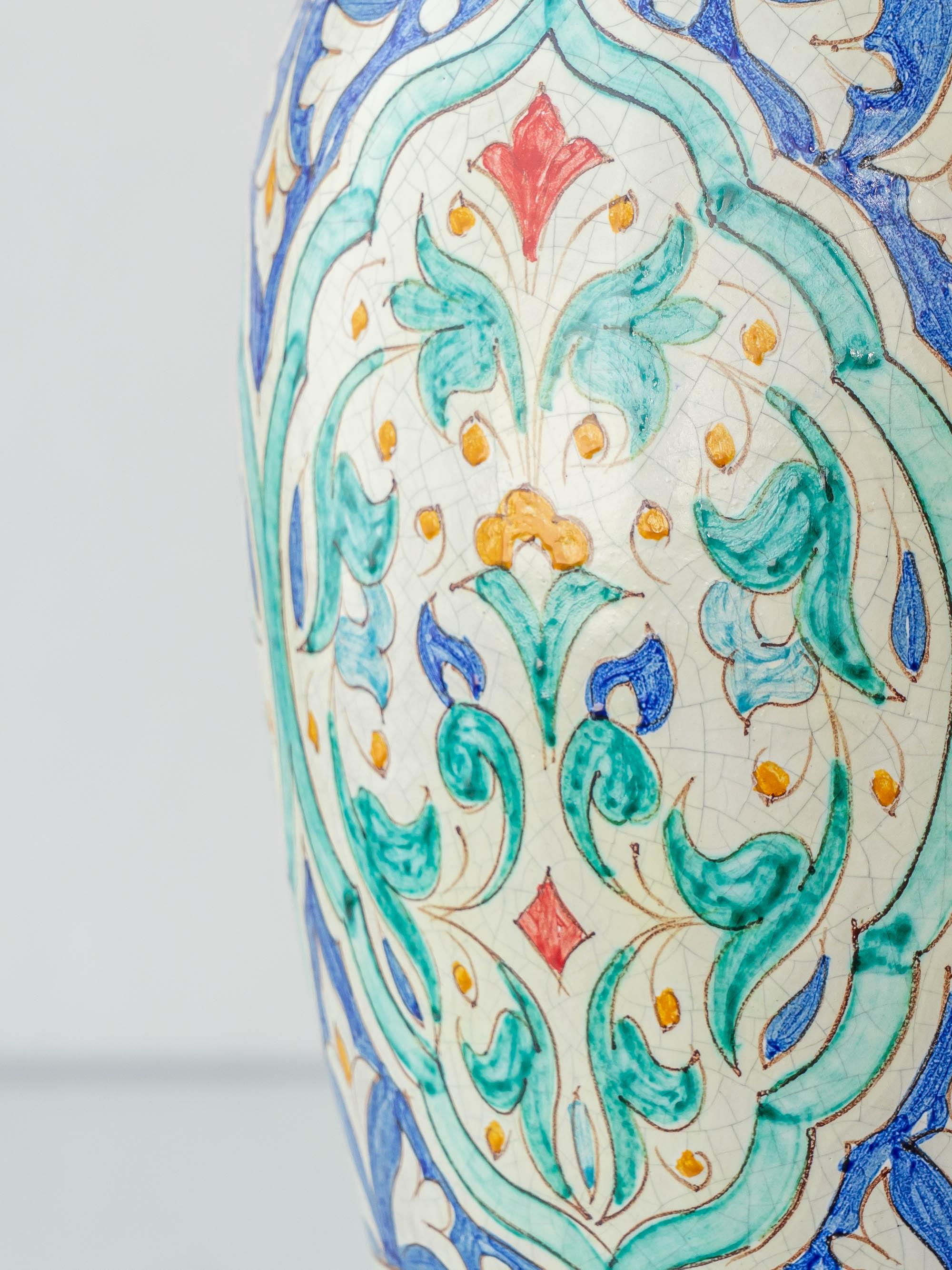 Spanish Andalusian Ceramic Table Lamp, Al Yarrar Granada, Moorish Nasrid Design For Sale 7