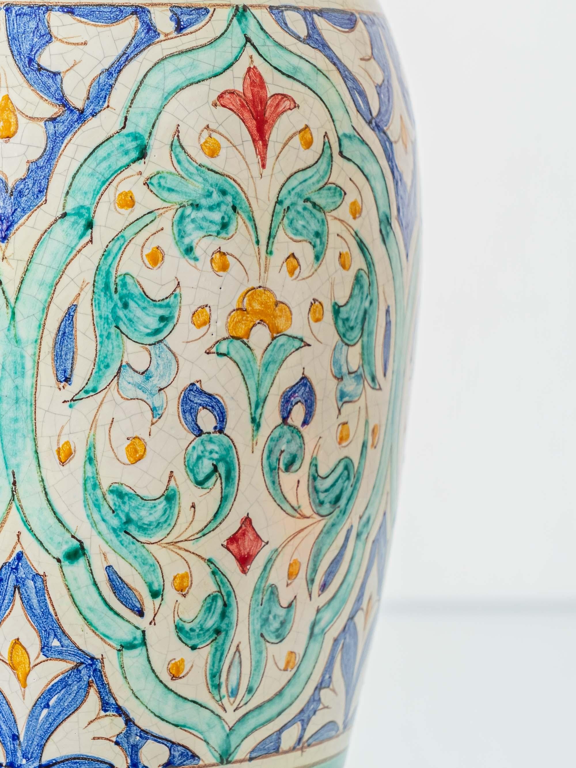 Spanish Andalusian Ceramic Table Lamp, Al Yarrar Granada, Moorish Nasrid Design For Sale 11