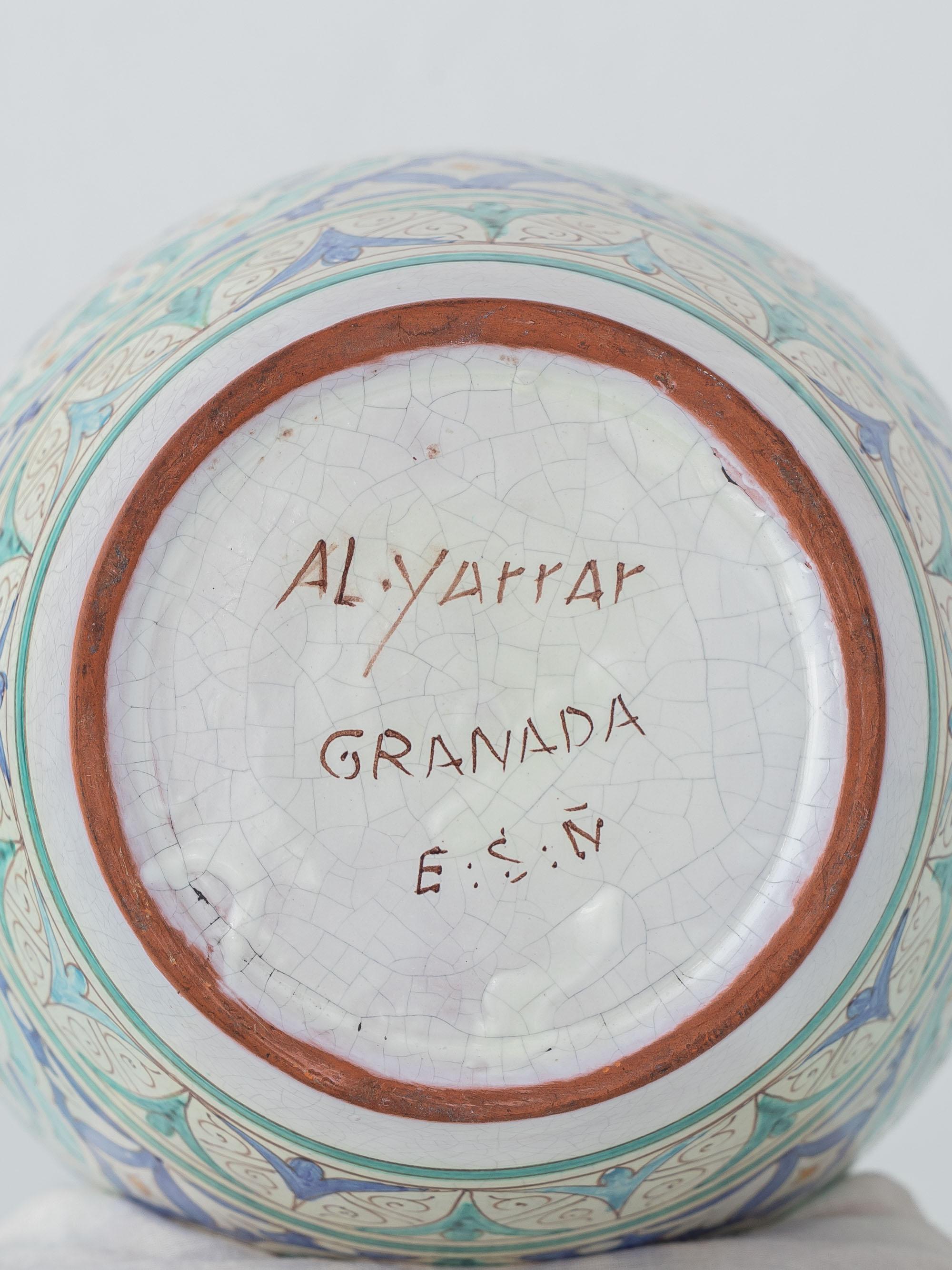 Spanish Andalusian Ceramic Table Lamp, Al Yarrar Granada, Moorish Nasrid Design For Sale 13