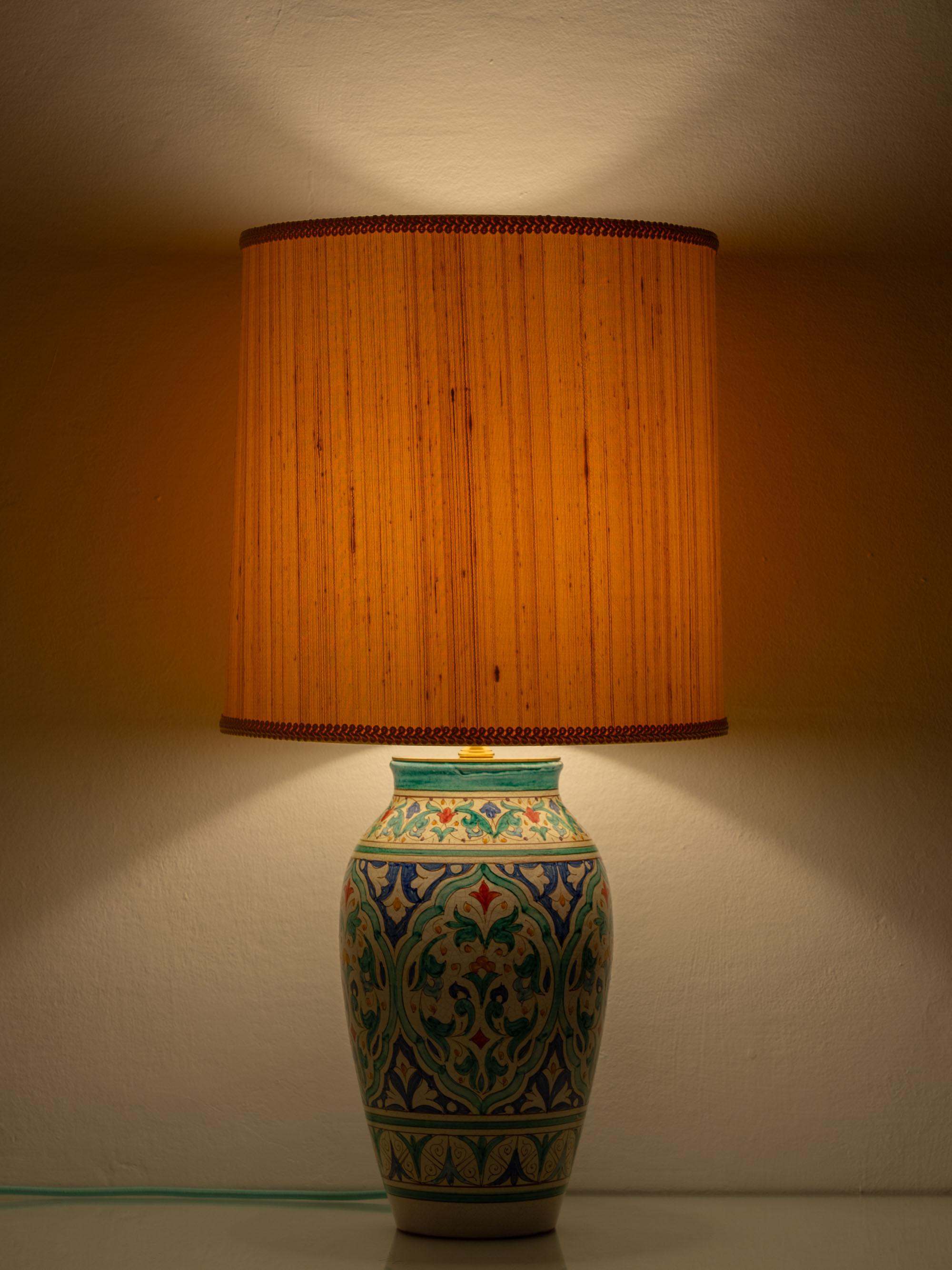 Spanish Andalusian Ceramic Table Lamp, Al Yarrar Granada, Moorish Nasrid Design For Sale 15
