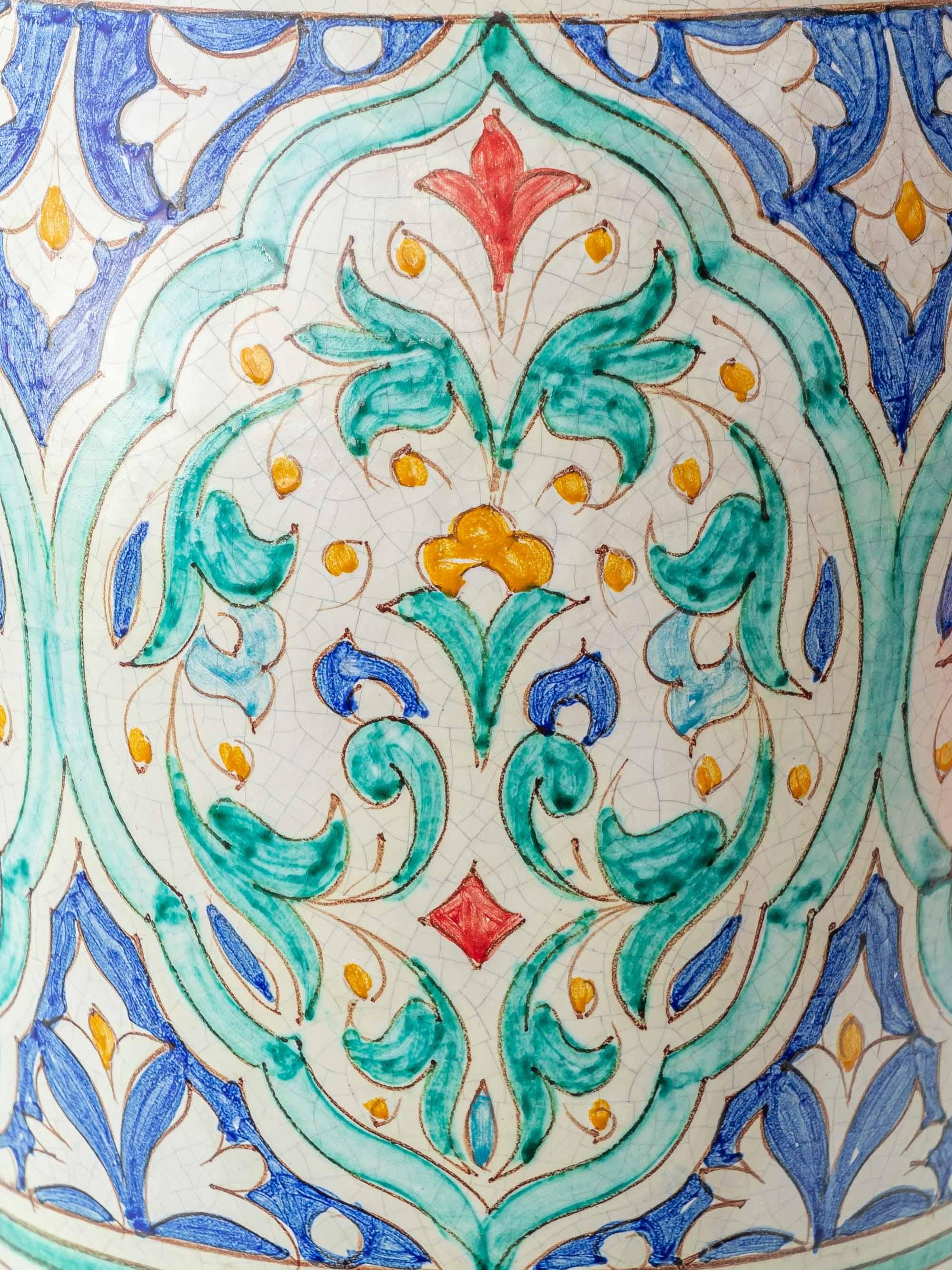 Spanish Andalusian Ceramic Table Lamp, Al Yarrar Granada, Moorish Nasrid Design For Sale 3