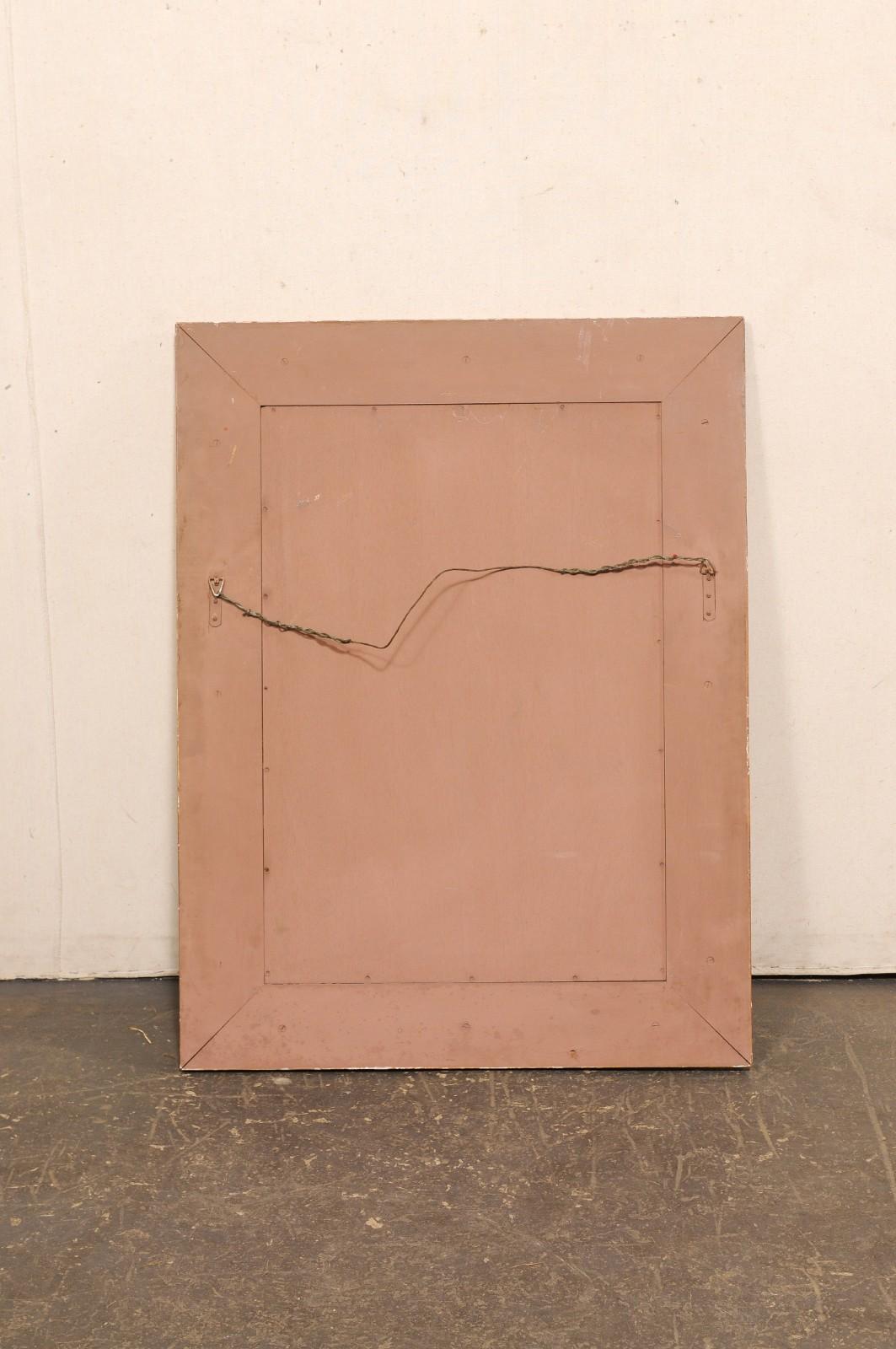 Antiguo espejo español con marco de madera tallada y dorada, bellamente embellecido en venta 7