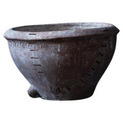 Spanish Antique Clay Pot with Spout, Excellent Patina, 19th Century