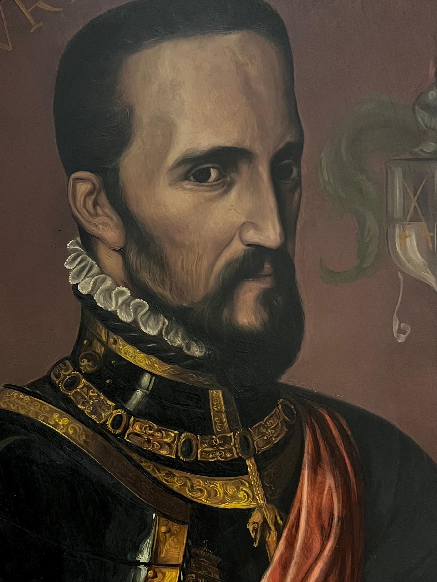 Riesiges antikes Ölgemälde Porträt Fernando Álvarez de Toledo 3. Herzog von Alba im Angebot 2