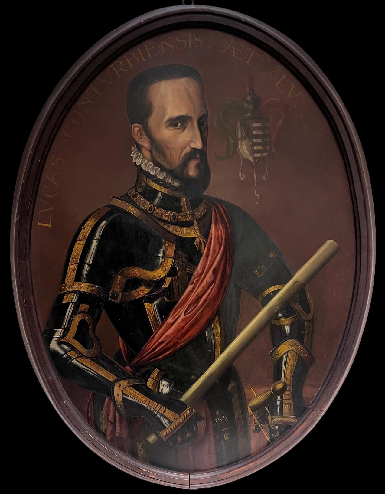 Spanish Antique Portrait Painting – Riesiges antikes Ölgemälde Porträt Fernando Álvarez de Toledo 3. Herzog von Alba