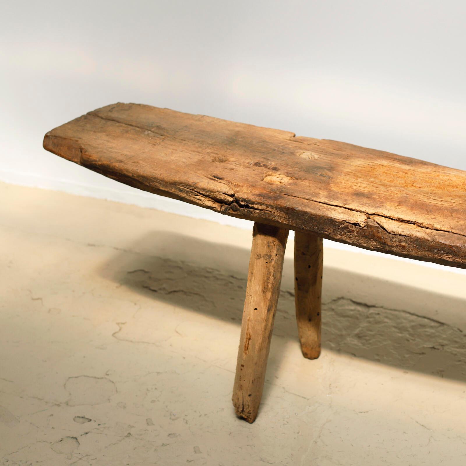 19th Century Spanish Antique Primitive Long Bench