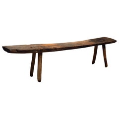 Banc long espagnol antique primitif espagnol