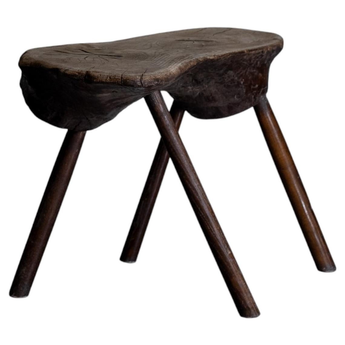 Spanish antique primitive wooden side table, Wabisabi, Spain, 1880s