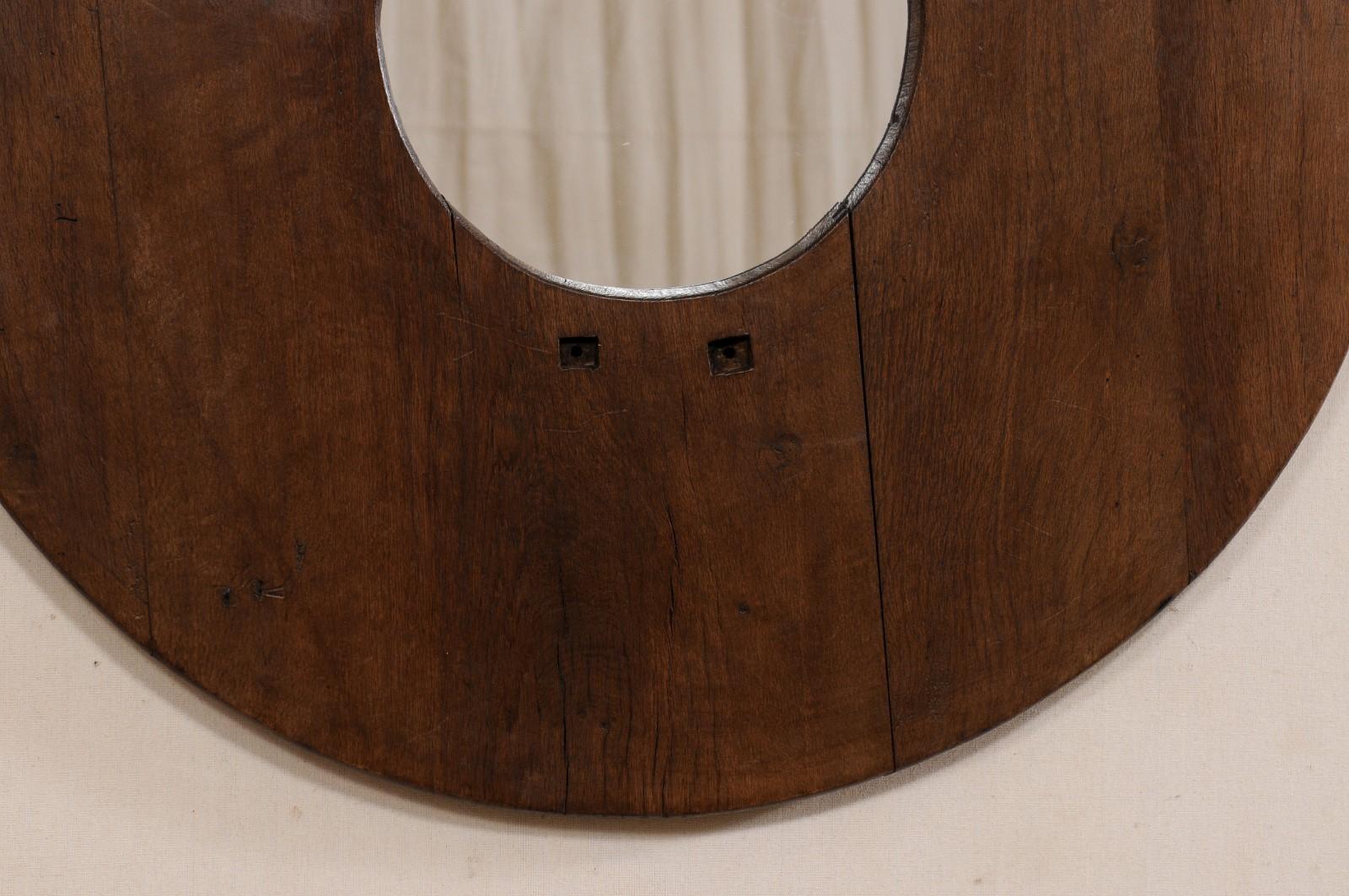 Spanish Antique Round Brazier Mirror, 3.5 Ft Diameter For Sale 1