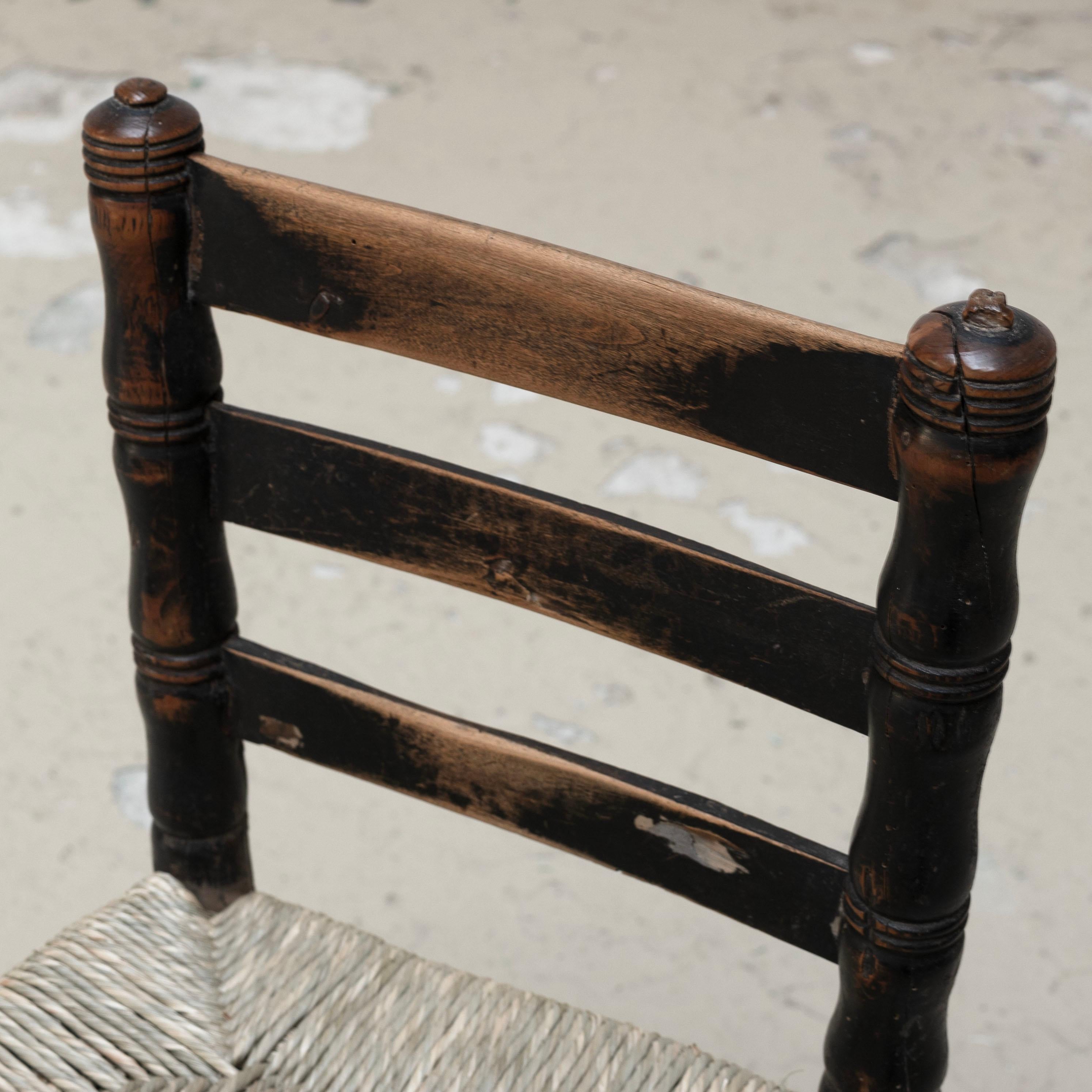 Spanish Antique rush chairs , 1880s  For Sale 5