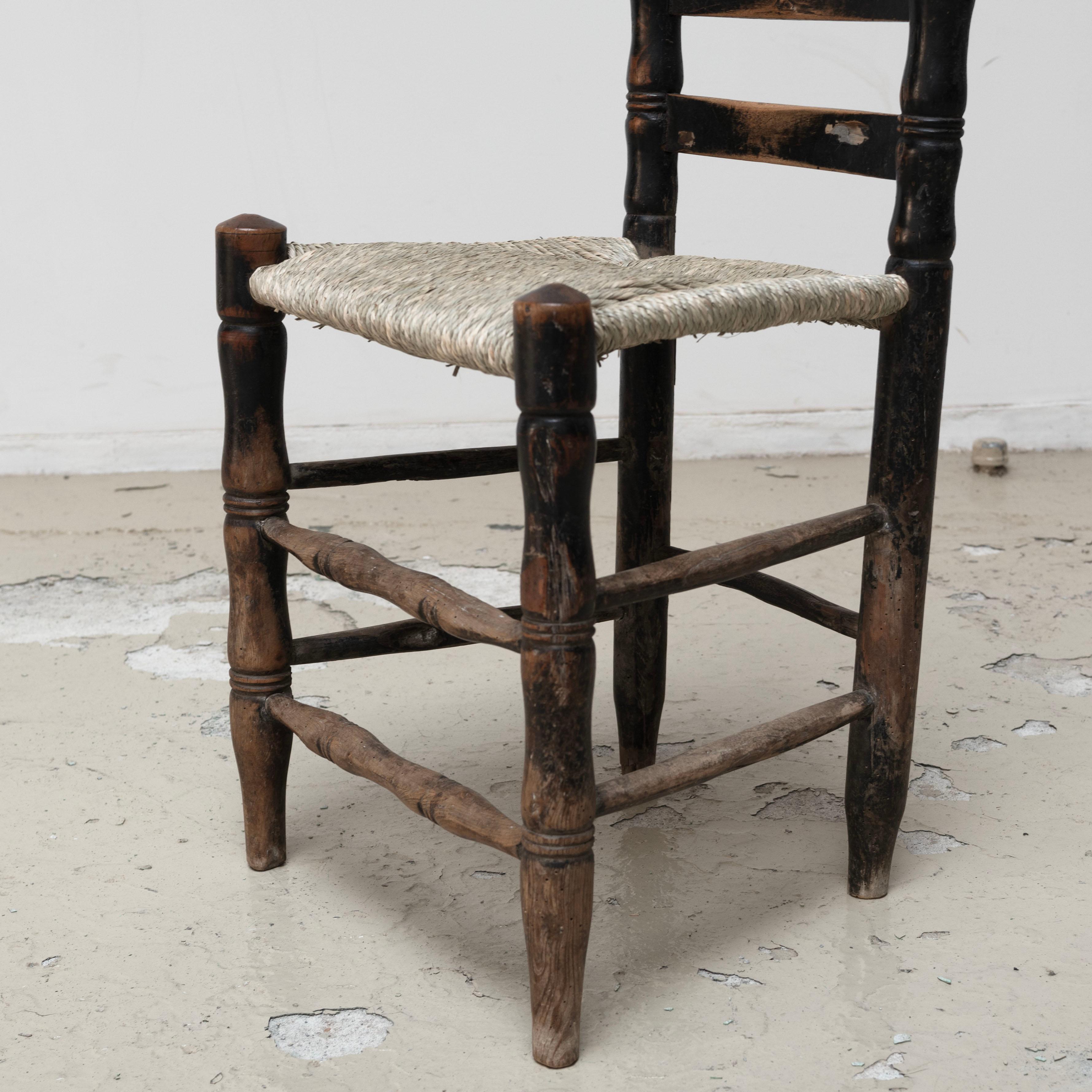Spanish Antique rush chairs , 1880s For Sale 7