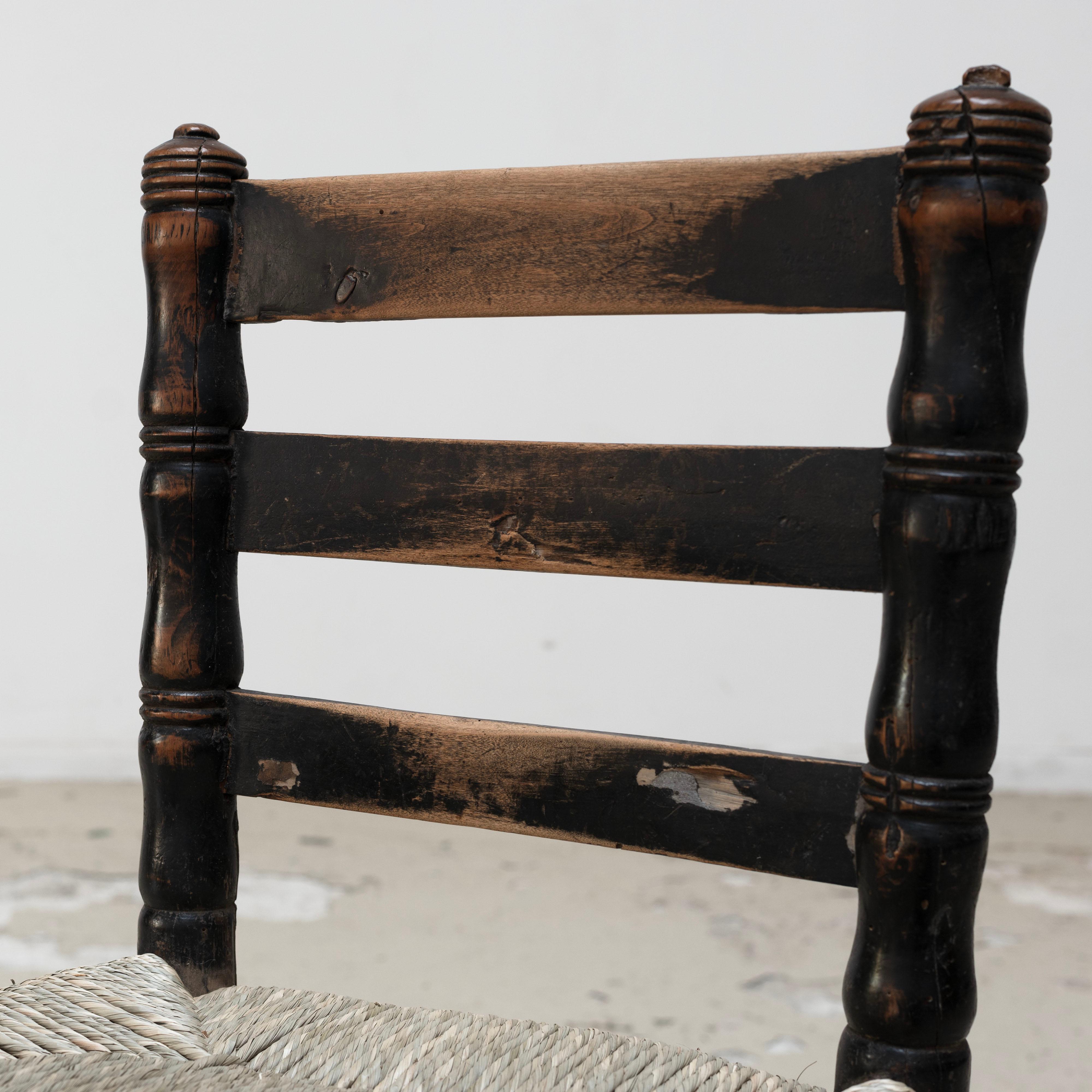Spanish Antique rush chairs , 1880s For Sale 3