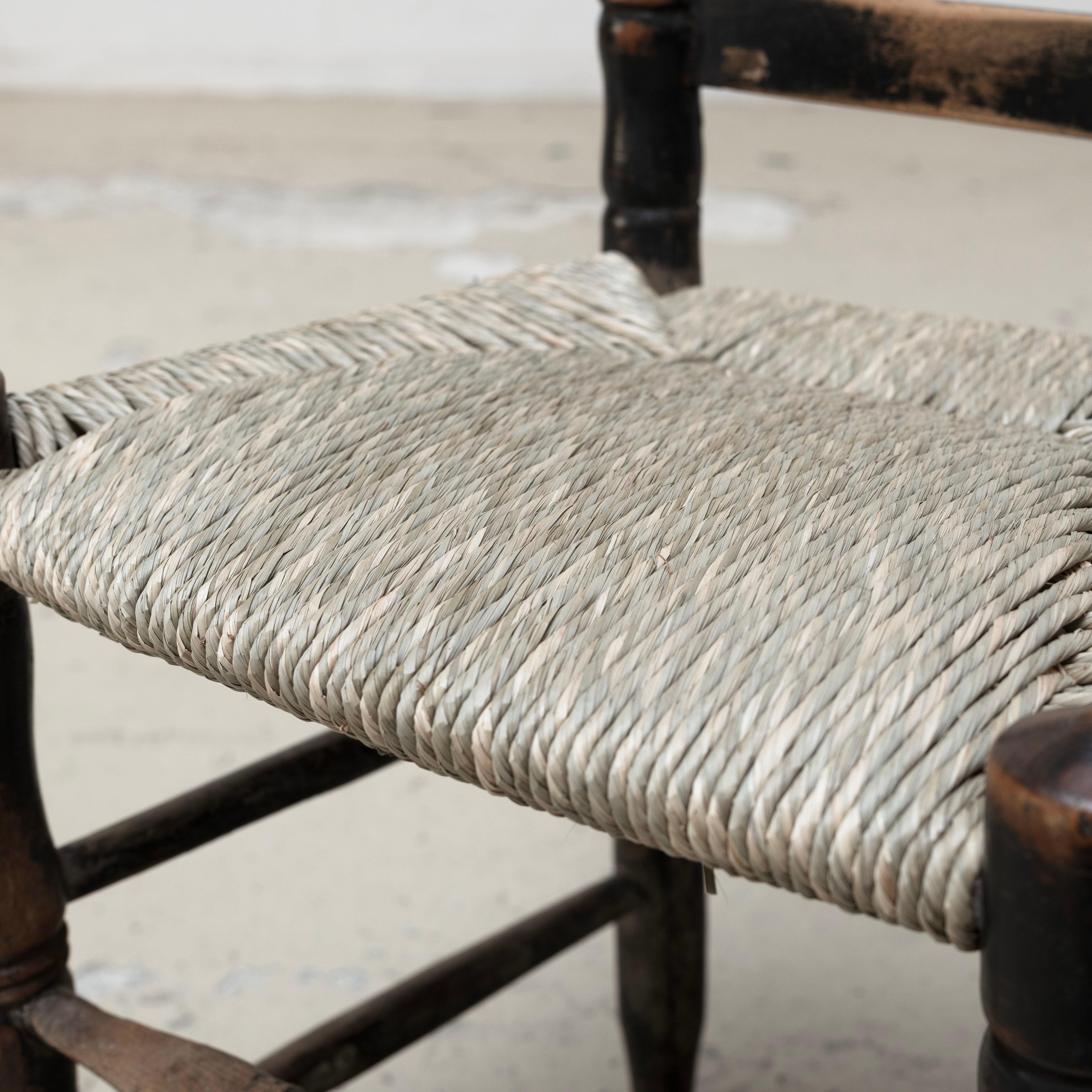 Spanish Antique rush chairs , 1880s For Sale 4