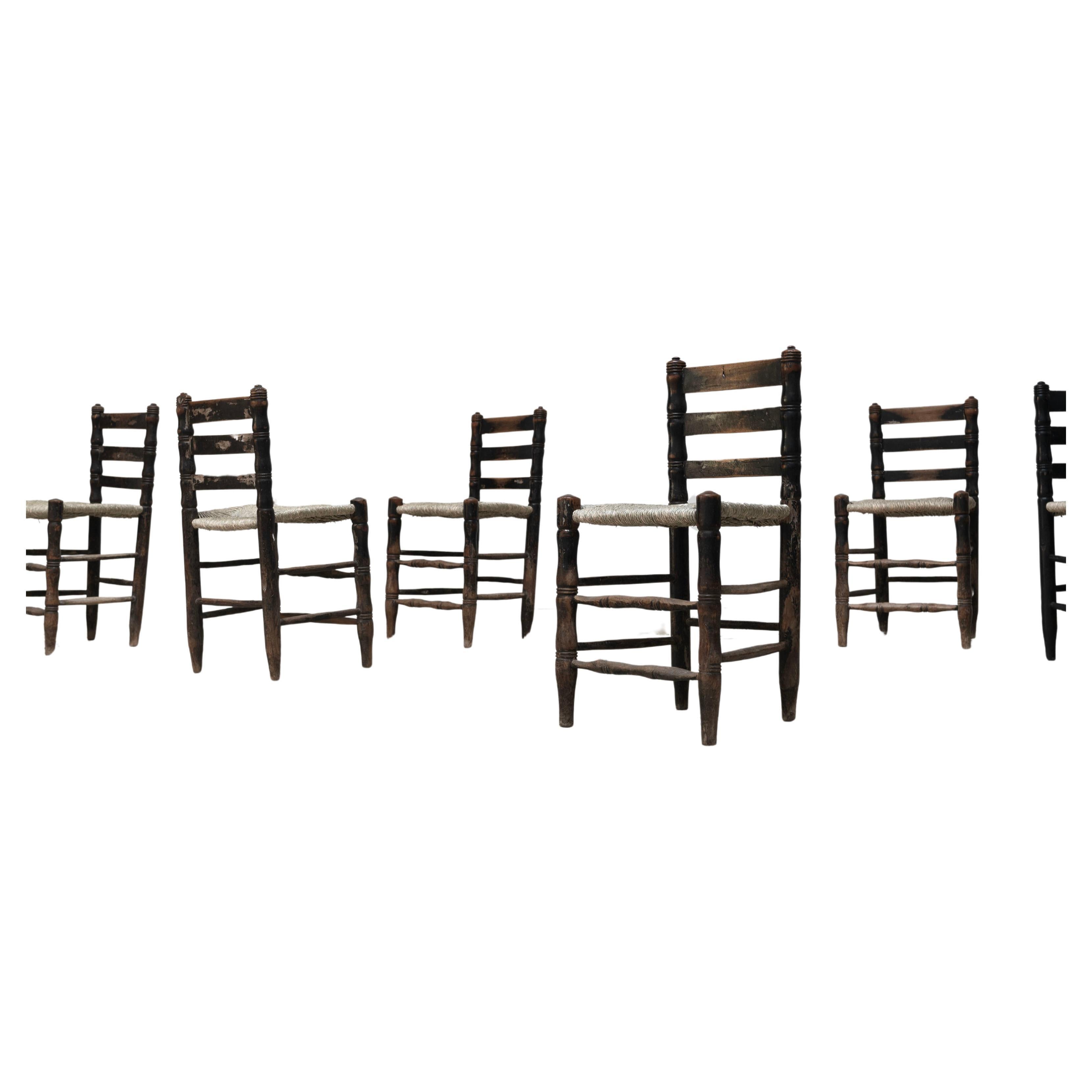 Spanish Antique rush chairs , 1880s