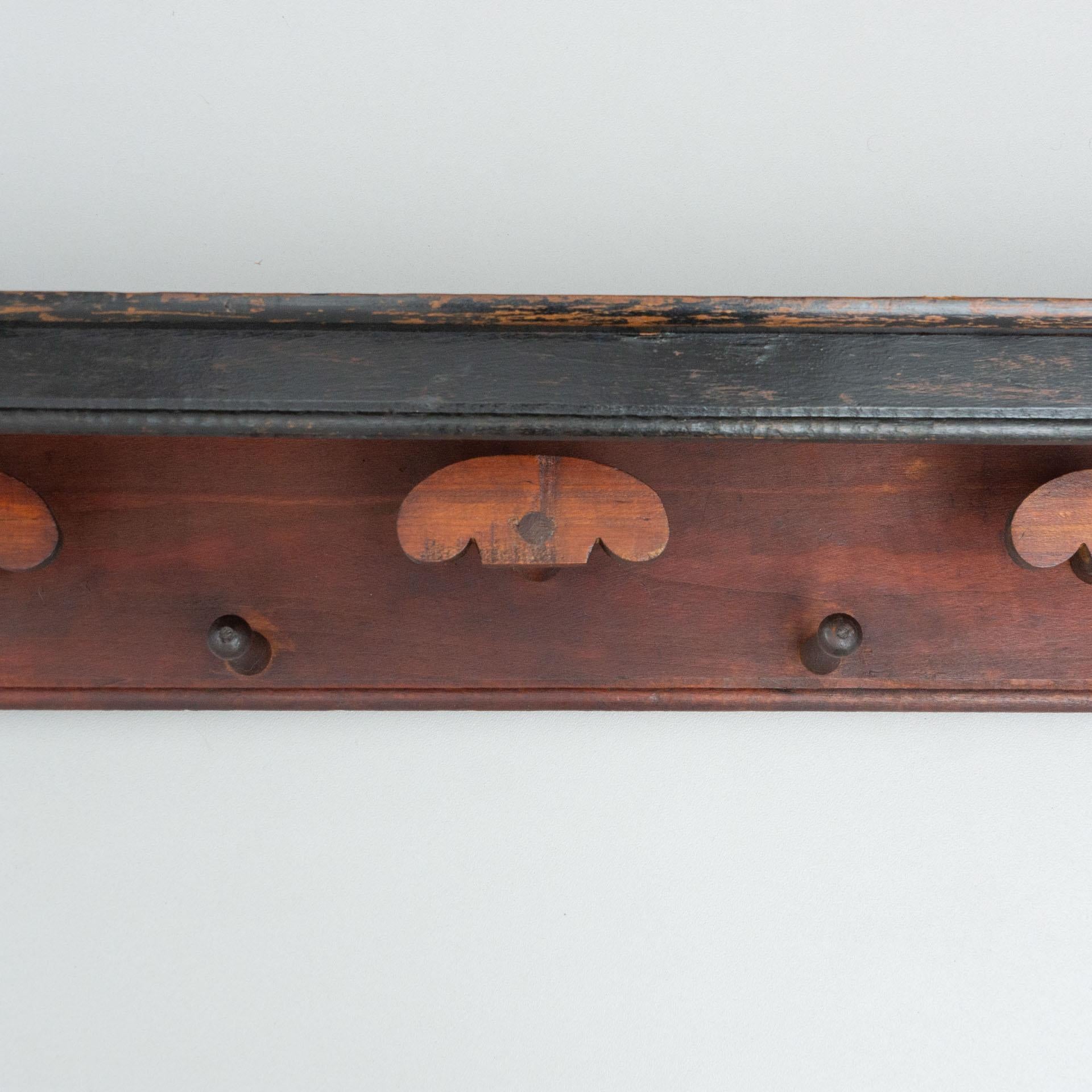 Spanish Antique Traditional Rustic Wood Hanger, circa 1930 7