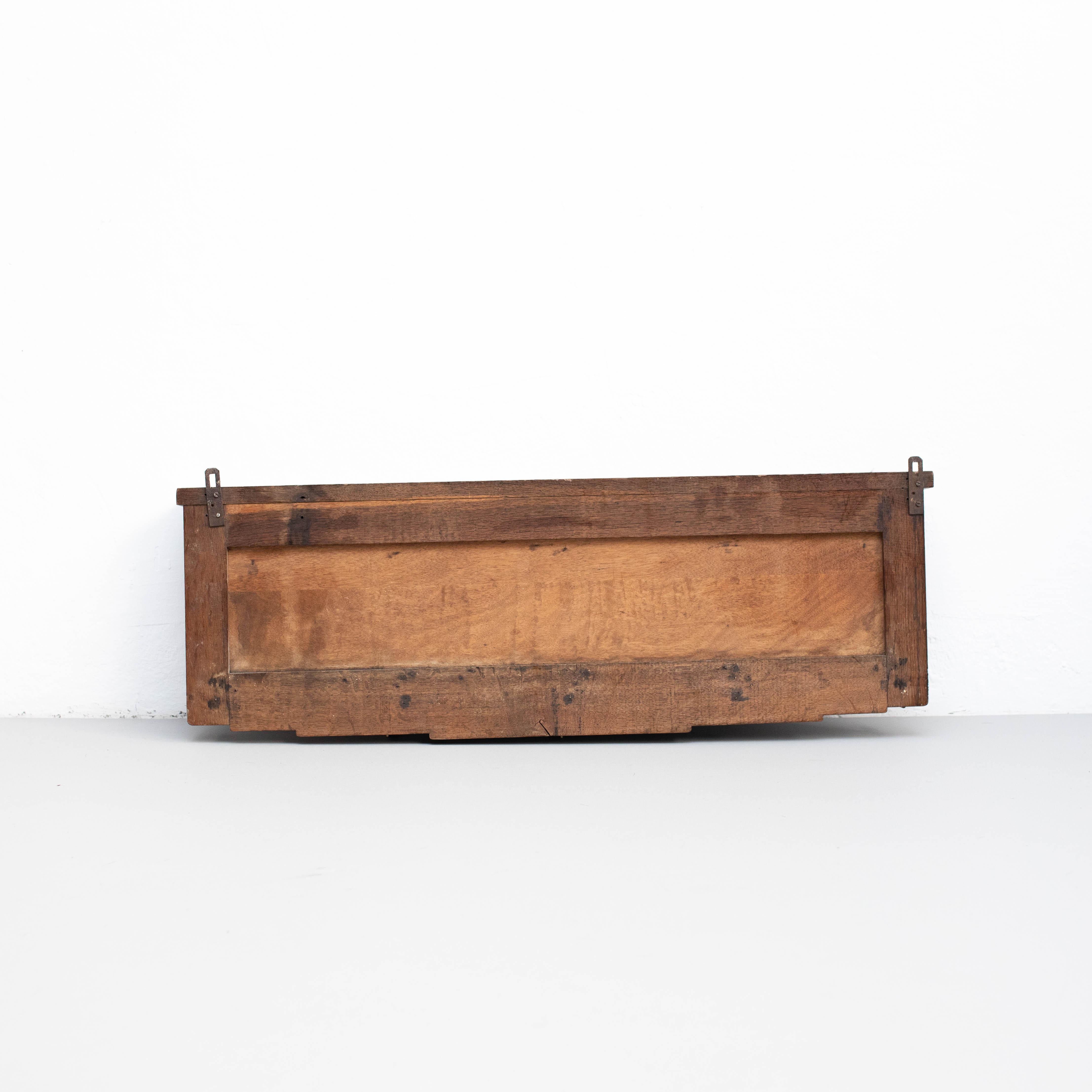 Spanish Antique Traditional Rustic Wood Hanger, circa 1960 In Good Condition For Sale In Barcelona, Barcelona
