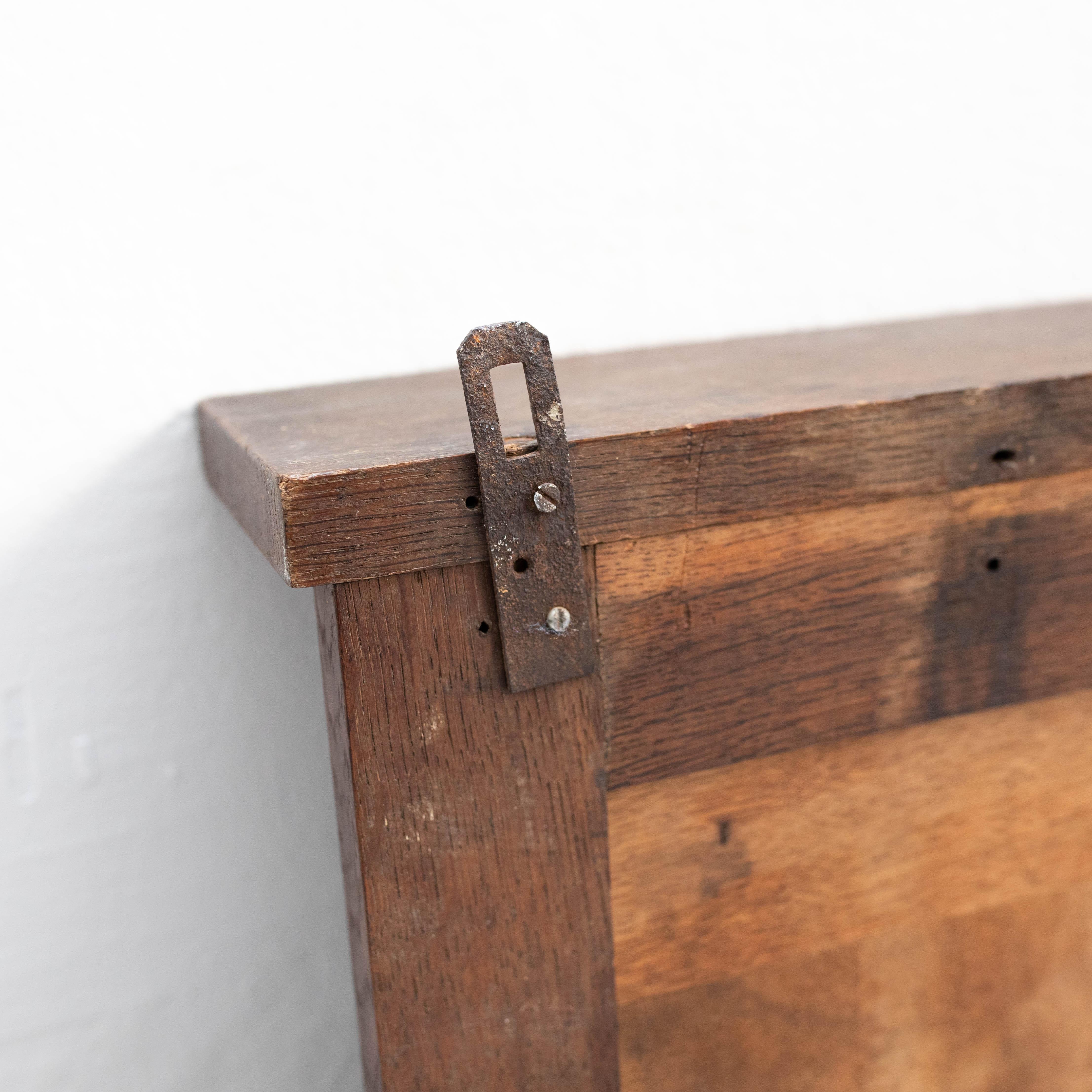 Mid-20th Century Spanish Antique Traditional Rustic Wood Hanger, circa 1960 For Sale
