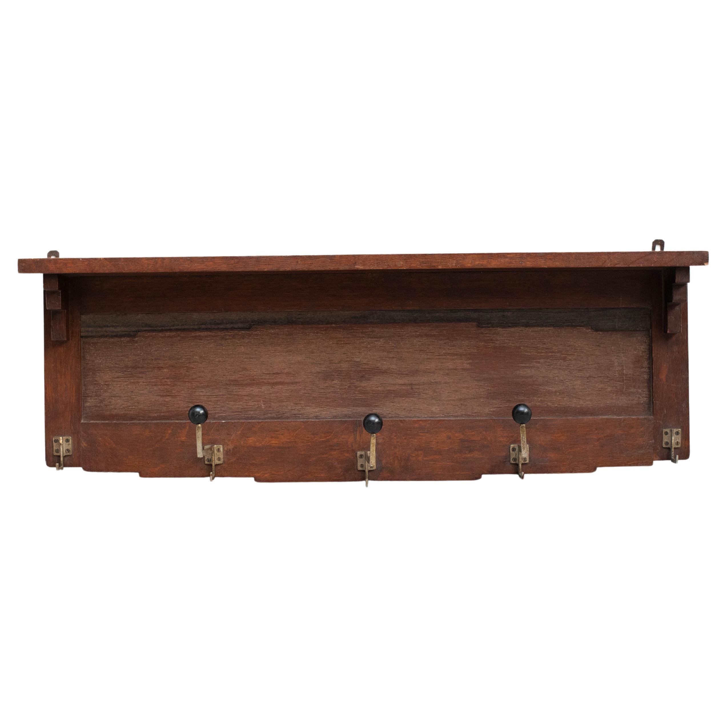 Spanish Antique Traditional Rustic Wood Hanger, circa 1960