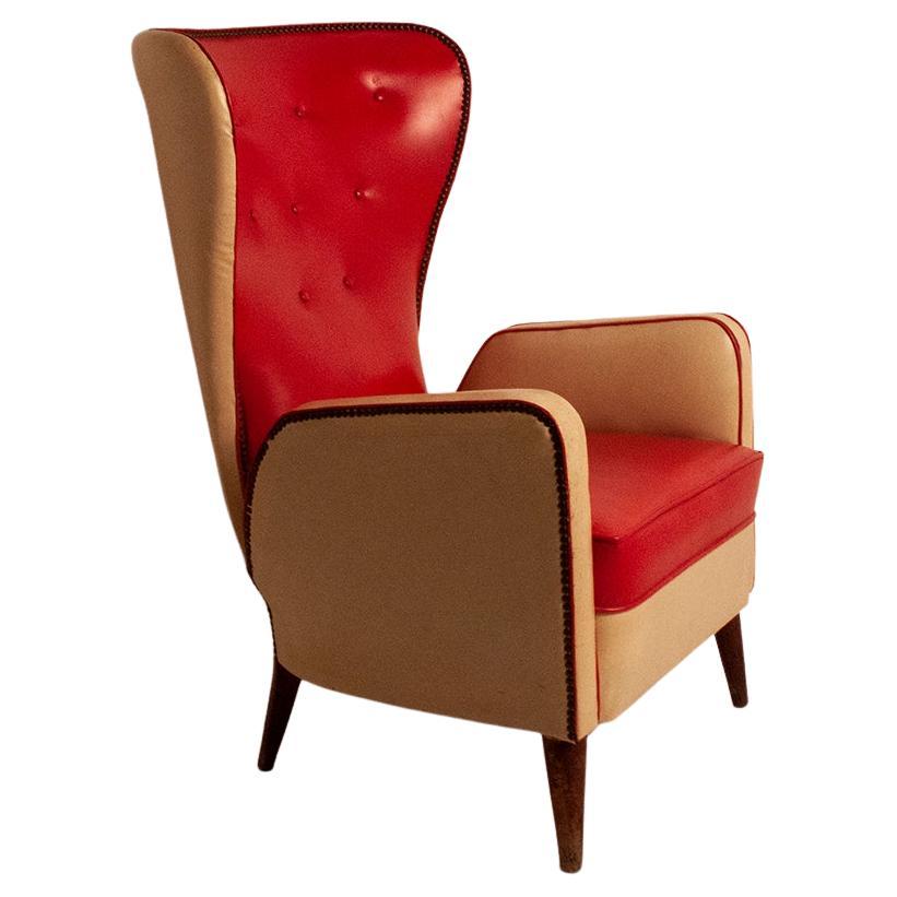 Spanish leather armchair For Sale at 1stDibs