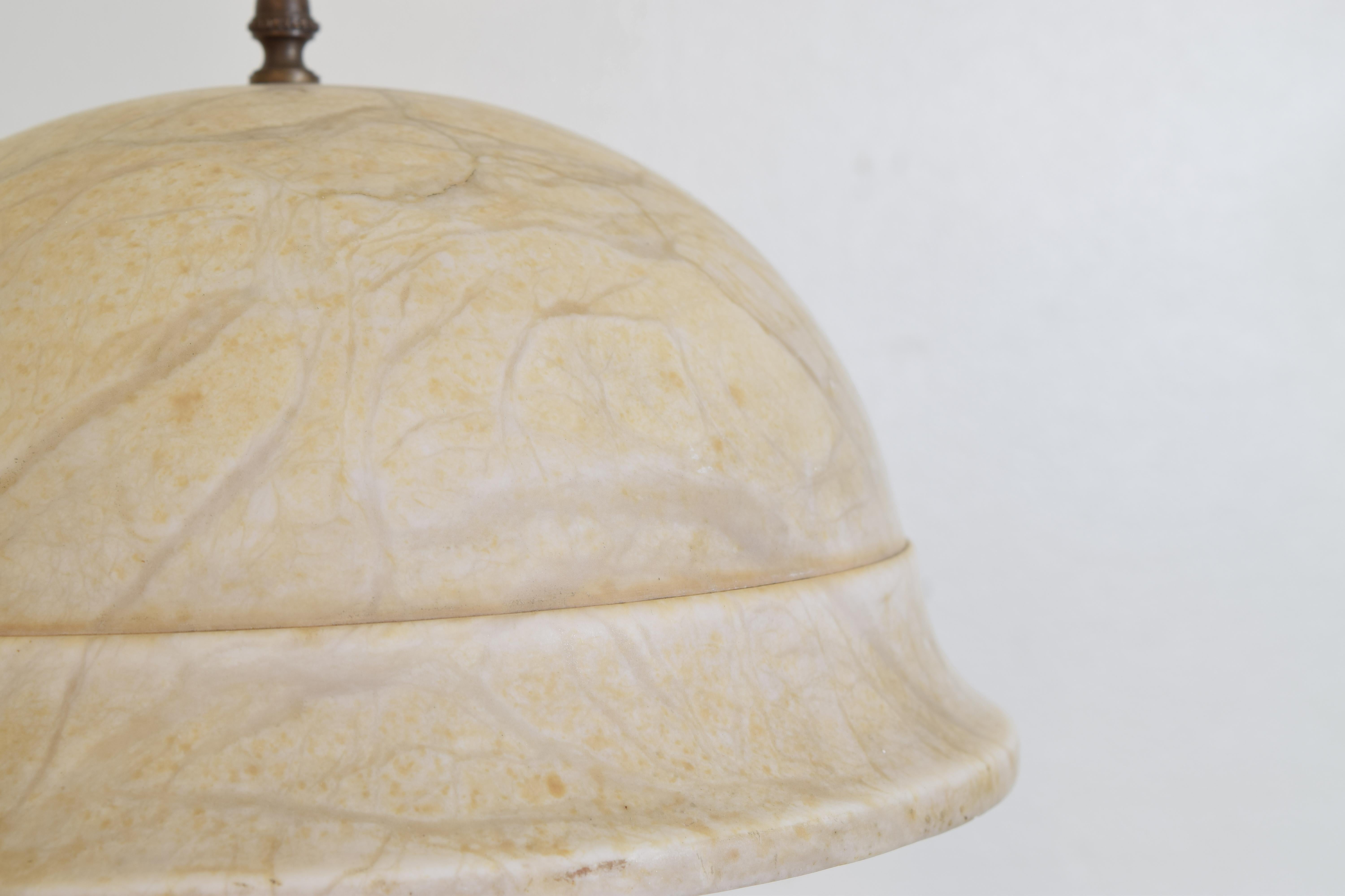 Début du 20ème siècle Lampe de bureau et encrier en albâtre Art Déco espagnol en vente