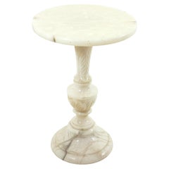 Tavolo Gueridon in alabastro intagliato Art Carved spagnolo