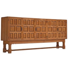 Spanish Art Deco Credenza with Geometric Doors