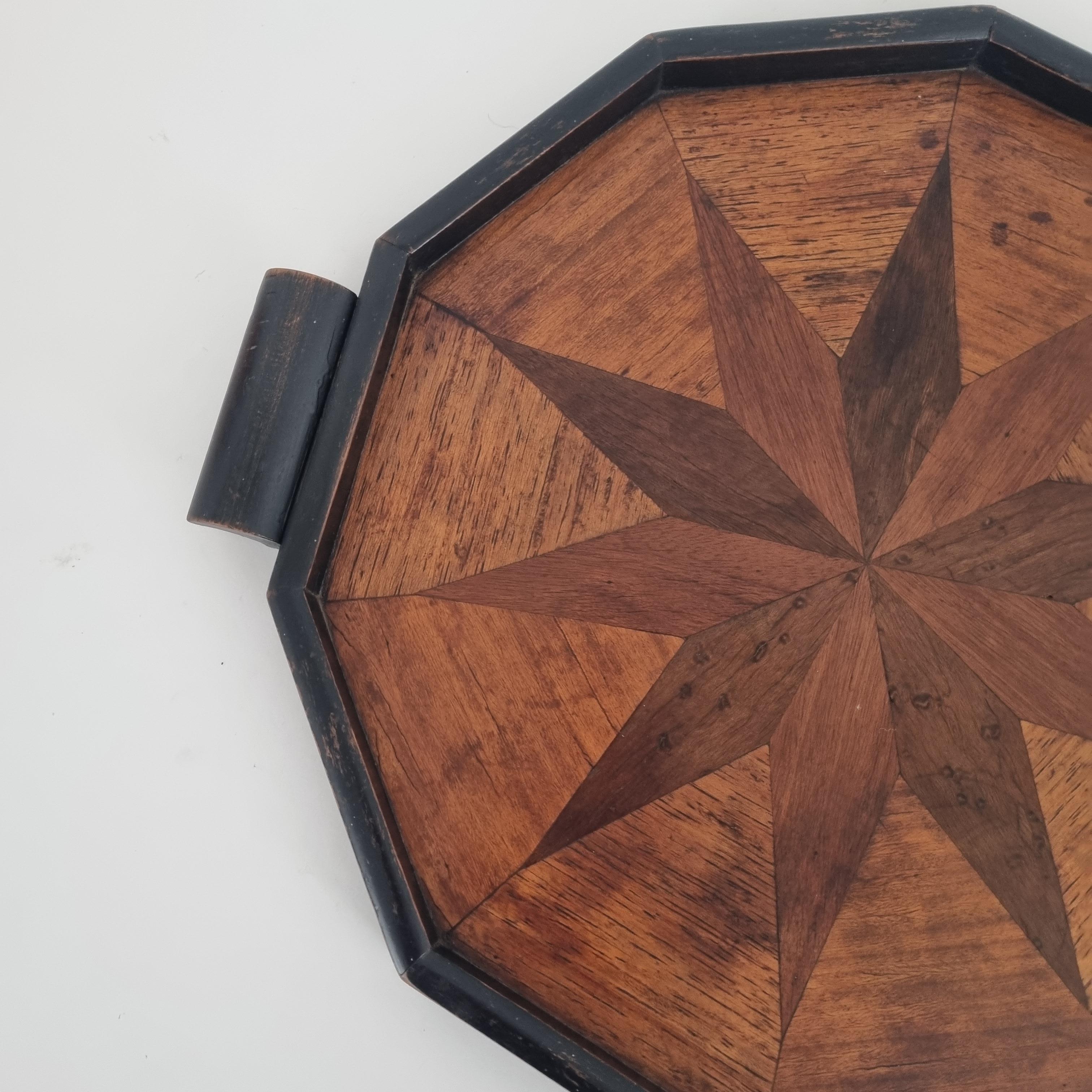 Bandeja para servir de madera con marquetería Art Decó española en Bueno estado para la venta en Barcelona, ES