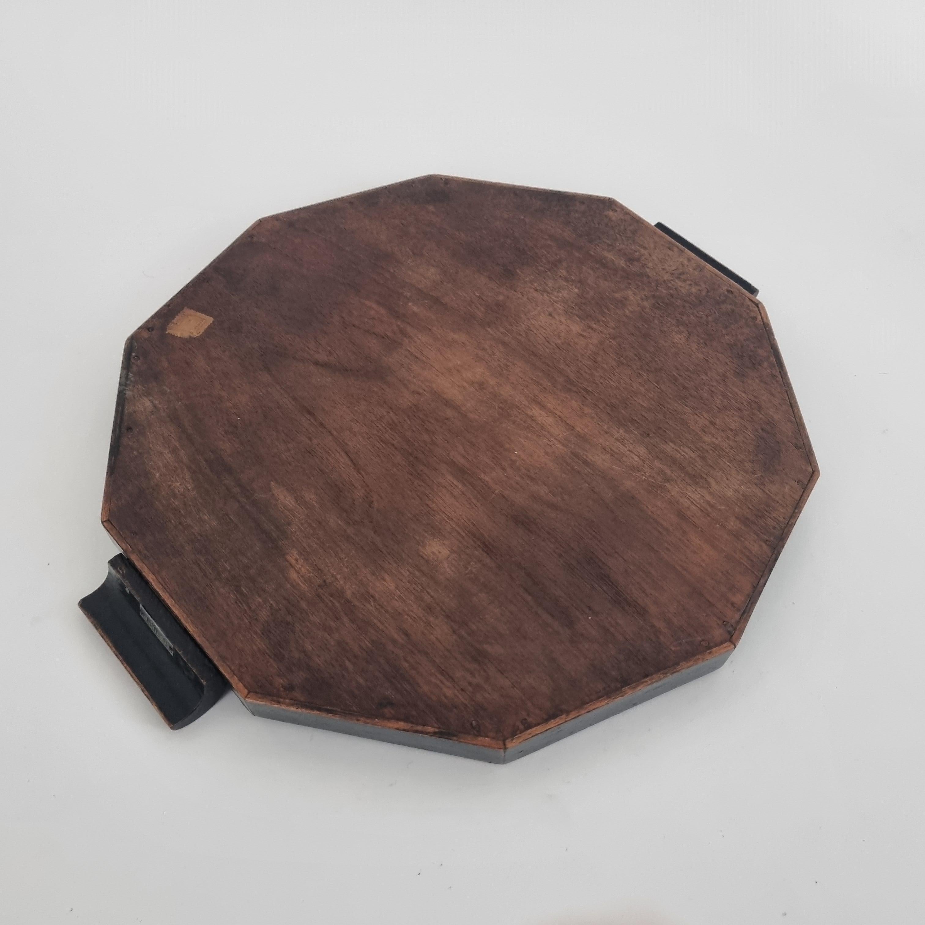 Bandeja para servir de madera con marquetería Art Decó española en venta 2