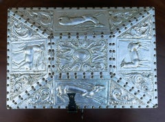 Spanish Art Deco Silver Gilt Tooled Leather Box