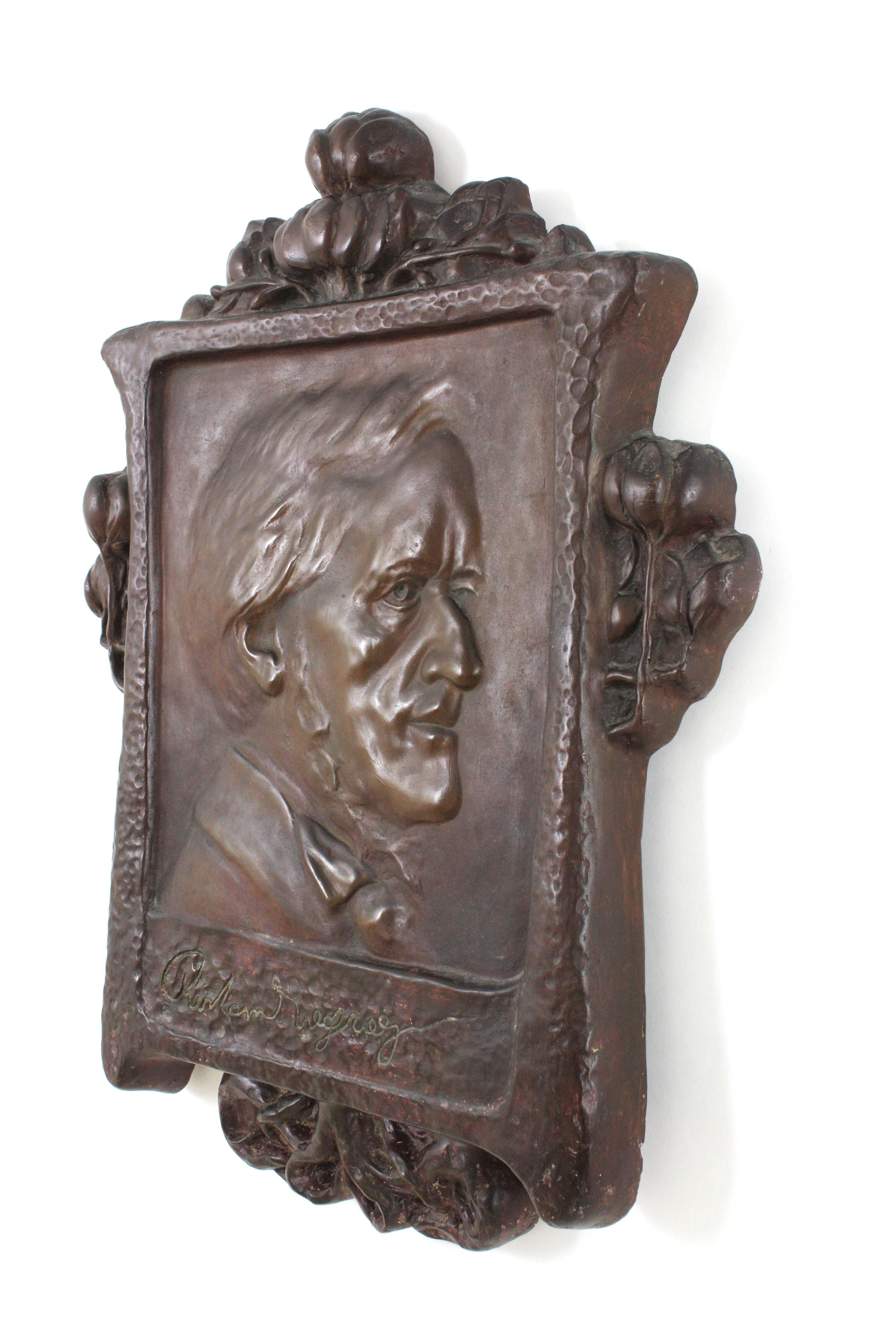 Spanish Art Nouveau Richard Wagner Bas Relief Stucco Wall Decoration For Sale 5