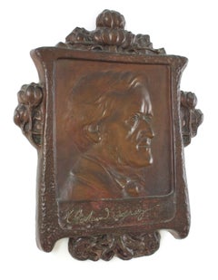 Spanish Art Nouveau Richard Wagner Bas Relief Stucco Wall Decoration