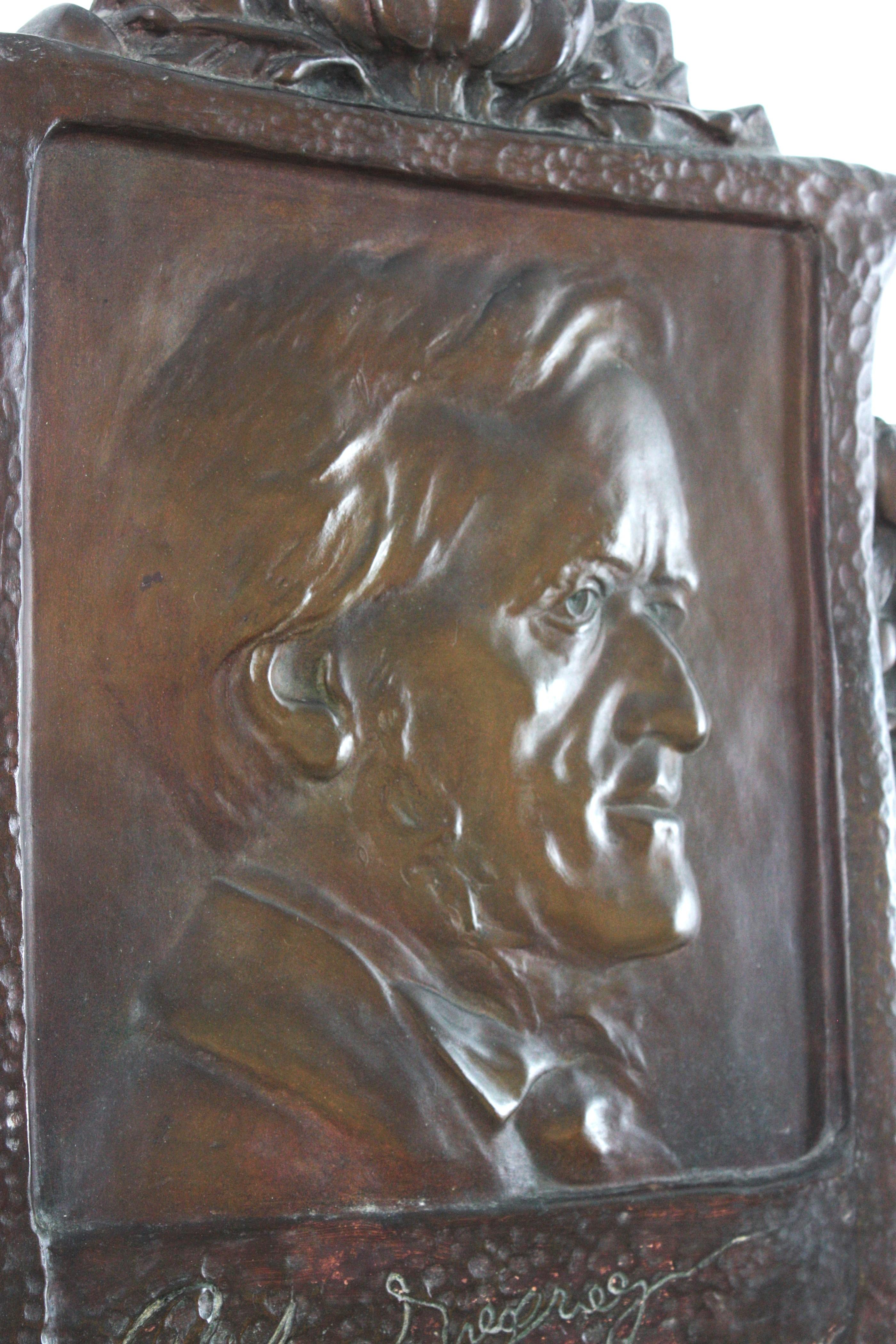 Spanish Art Nouveau Richard Wagner Bas Relief Stucco Wall Decoration In Good Condition For Sale In Barcelona, ES