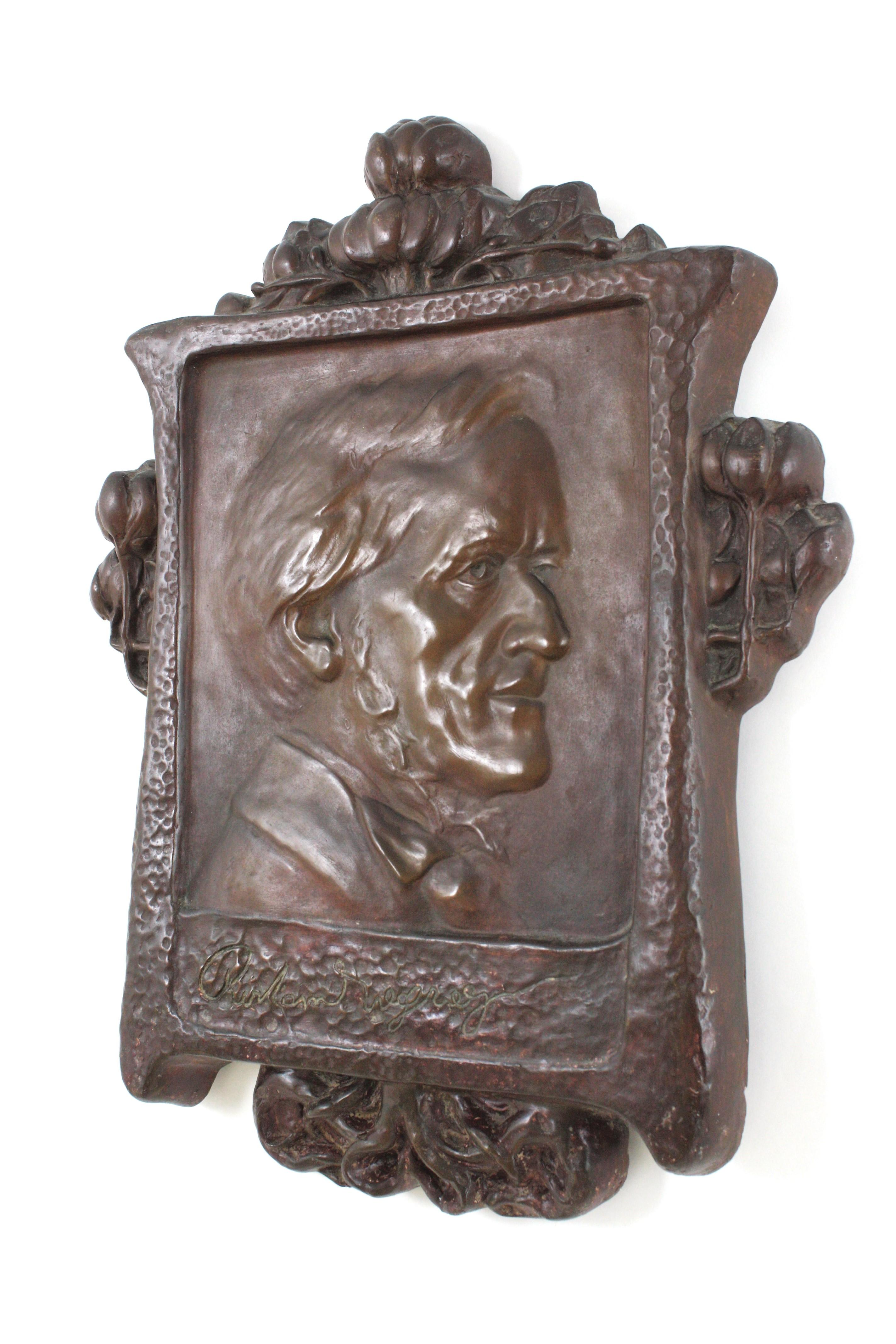 Spanish Art Nouveau Richard Wagner Bas Relief Stucco Wall Decoration For Sale 3