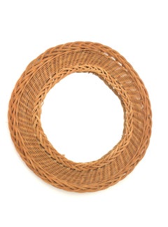 Spanish Artisan Woven Wicker Round Mirror