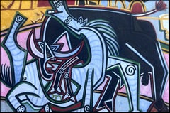 Enorme Pintura al Óleo Contemporánea Española Firmada Estilo Picasso Caballo Pintura Abstracta