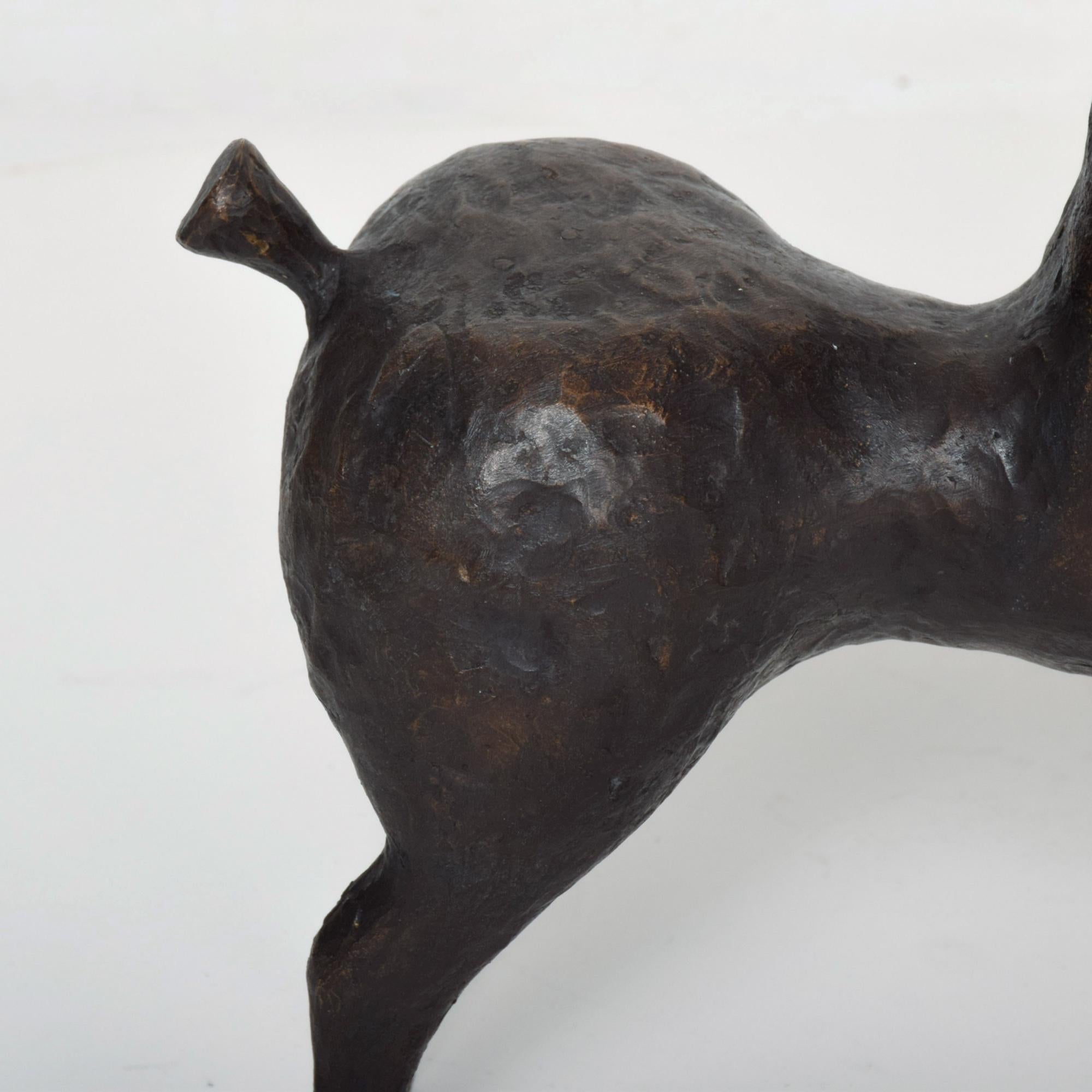 Spanish Artist Ramon Prats Abstract Horse Sculpture in Bronze 1960s Mexico 1