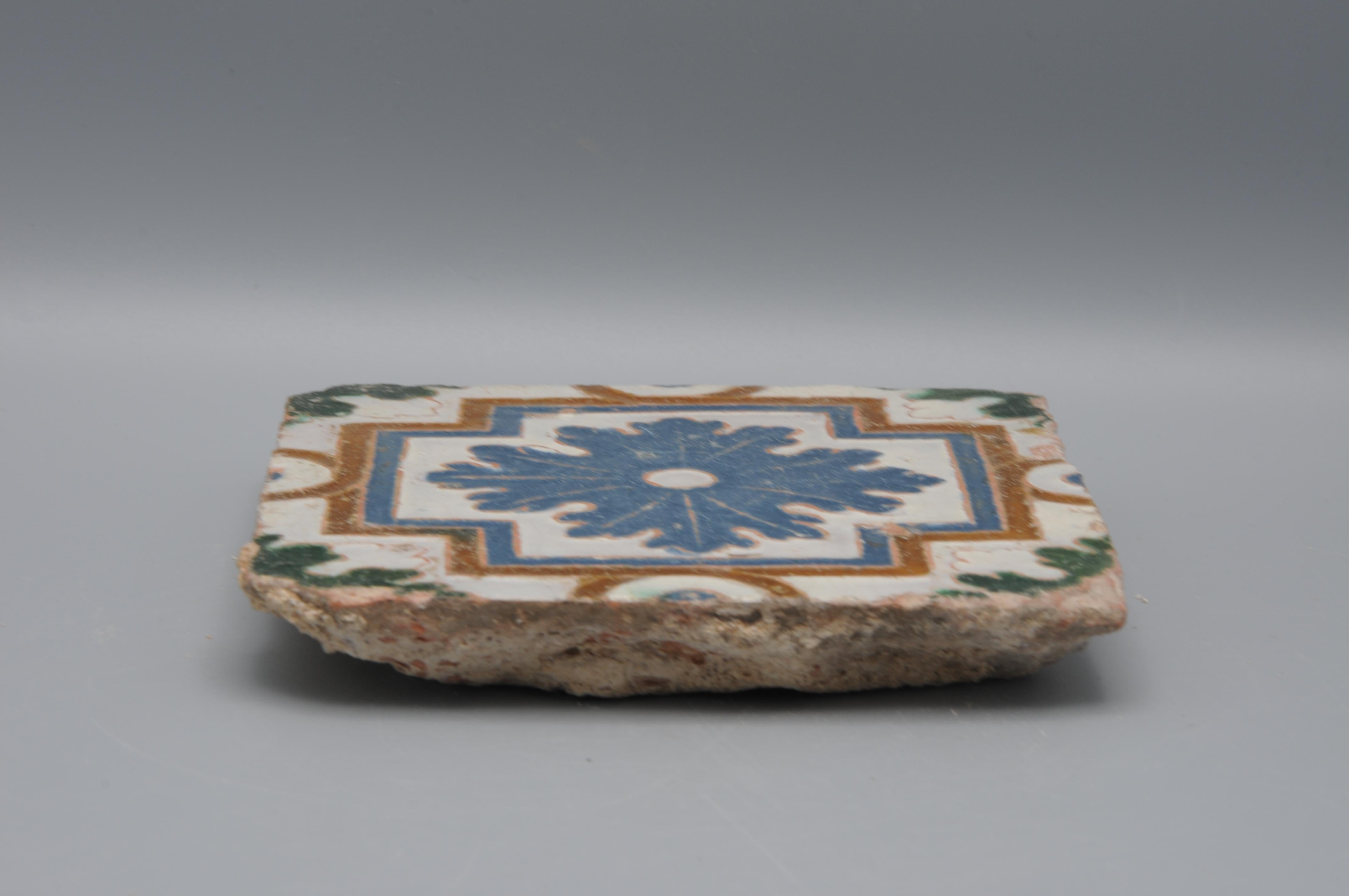 Spanish Azulejo set of 4 tiles Arista y Cuenca - Toledo 16th century en venta 4