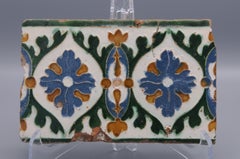 Antique Spanish Azulejo Tile Arista / Cuenca - Toledo 16th century